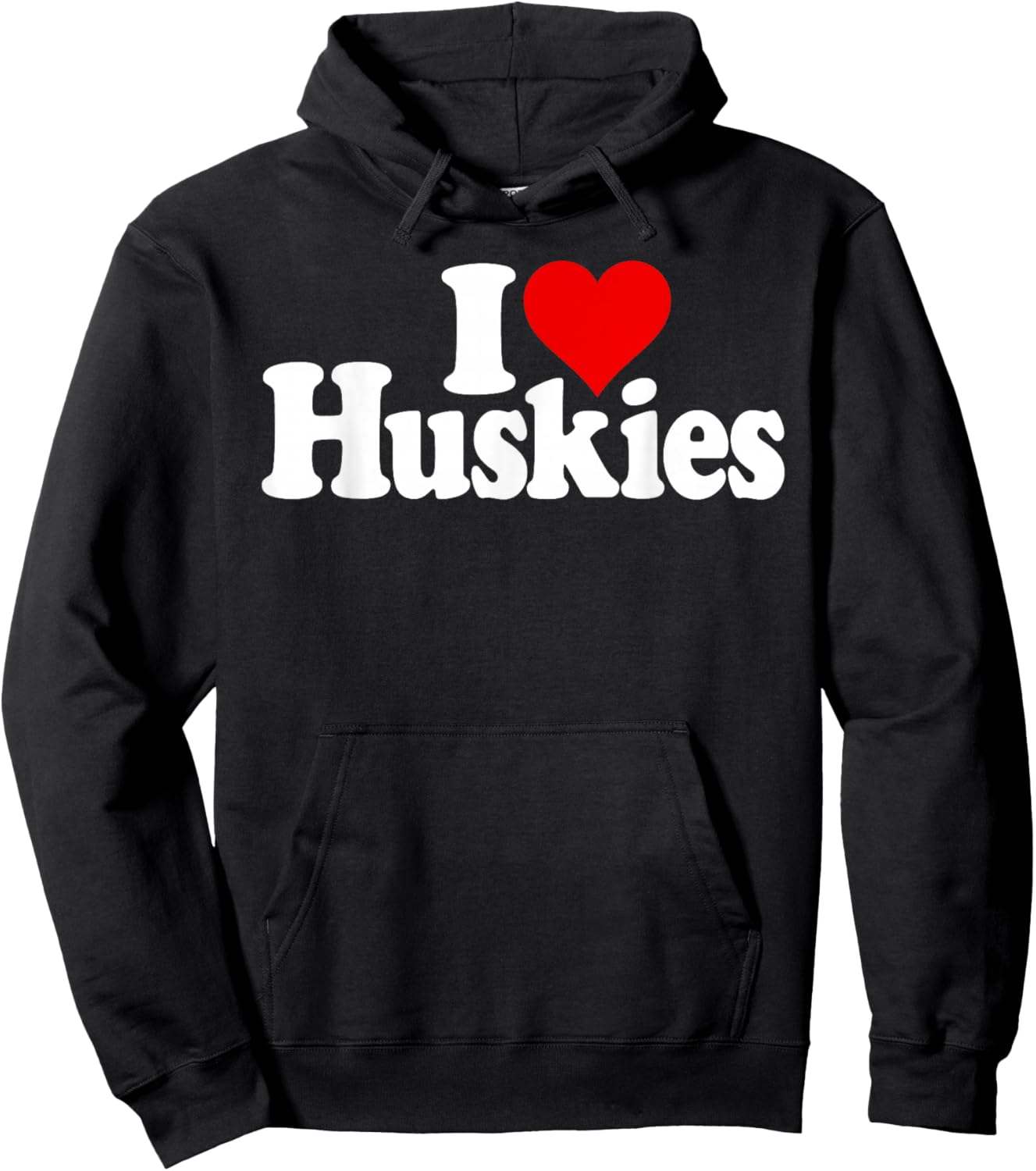 I Love Heart Huskies Siberian Husky Dog Hoodie - Hoodie | Black