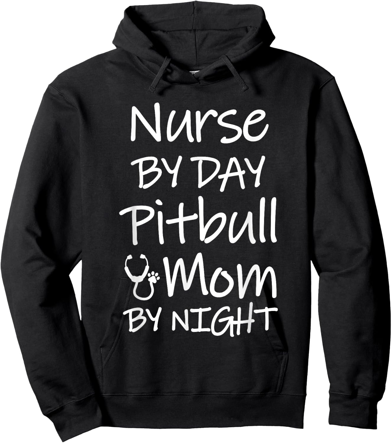 Nurse by day Pitbull Mom by night shirt Pit Bull RN LVN Gift Hoodie - Hoodie | Black