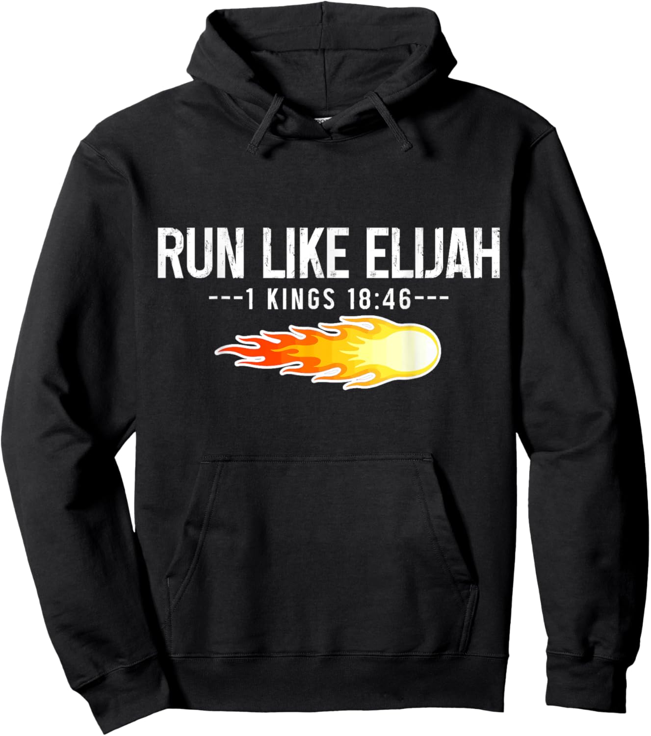 Run Like Elijah Christian Runner Marathon Running Bible Hoodie - Hoodie | Black