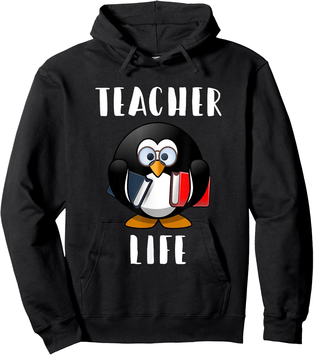 Cute Penguin Funny Teacher Life Shirt & Gift Teachers Men Women Girls Kids Hoodie - Hoodie | Black