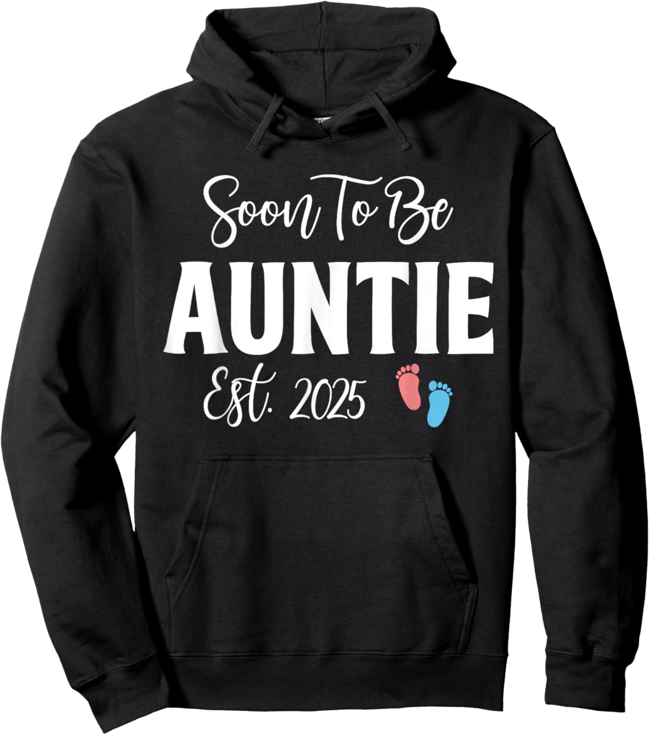 Soon To Be Auntie Est 2025 Cute Pregnancy Announcement Gifts Hoodie - Hoodie | Black