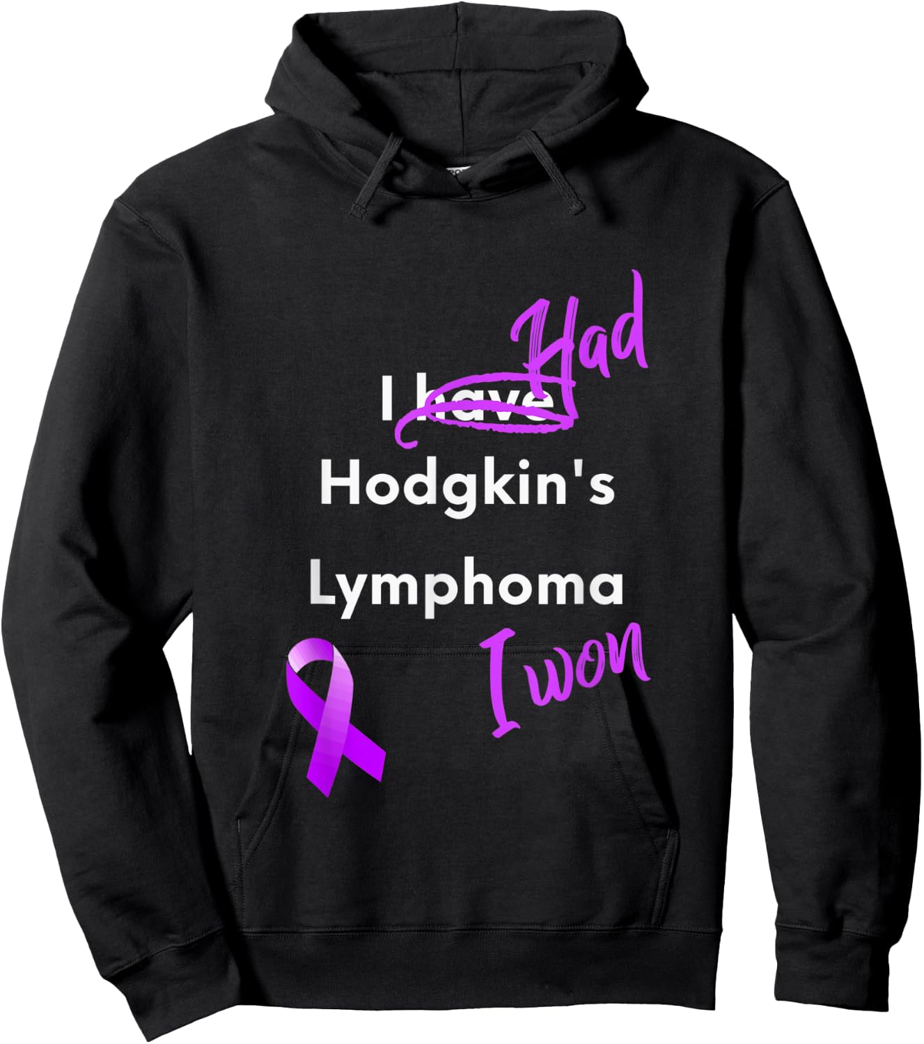 I Had Hodgkin's Lymphoma I Won, Lymphoma Remission Hoodie - Hoodie | Black
