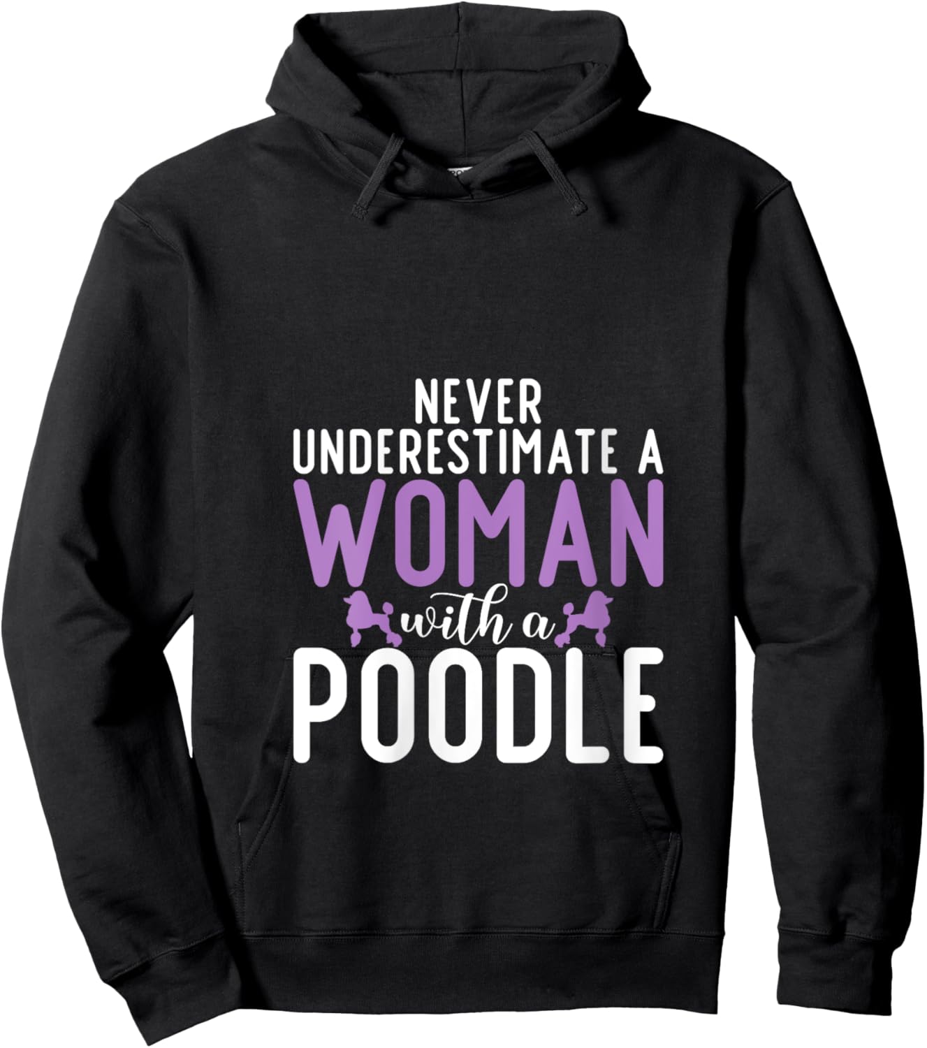 Never underestimate a Woman with a Poodle Dog V-Neck Hoodie - Hoodie | Black