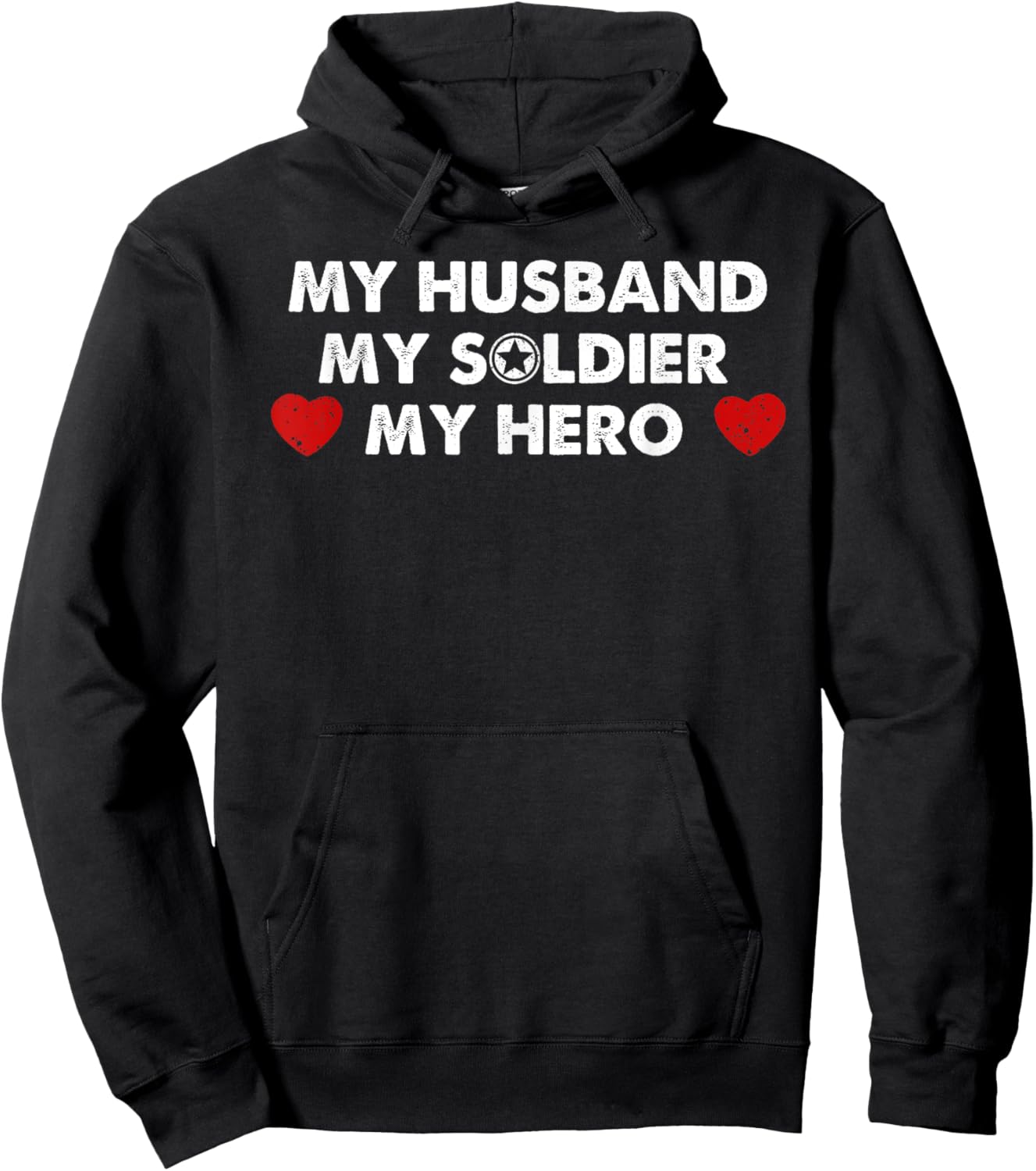 Army Wife Shirt My Husband My Soldier My Hero Hoodie - Hoodie | Black
