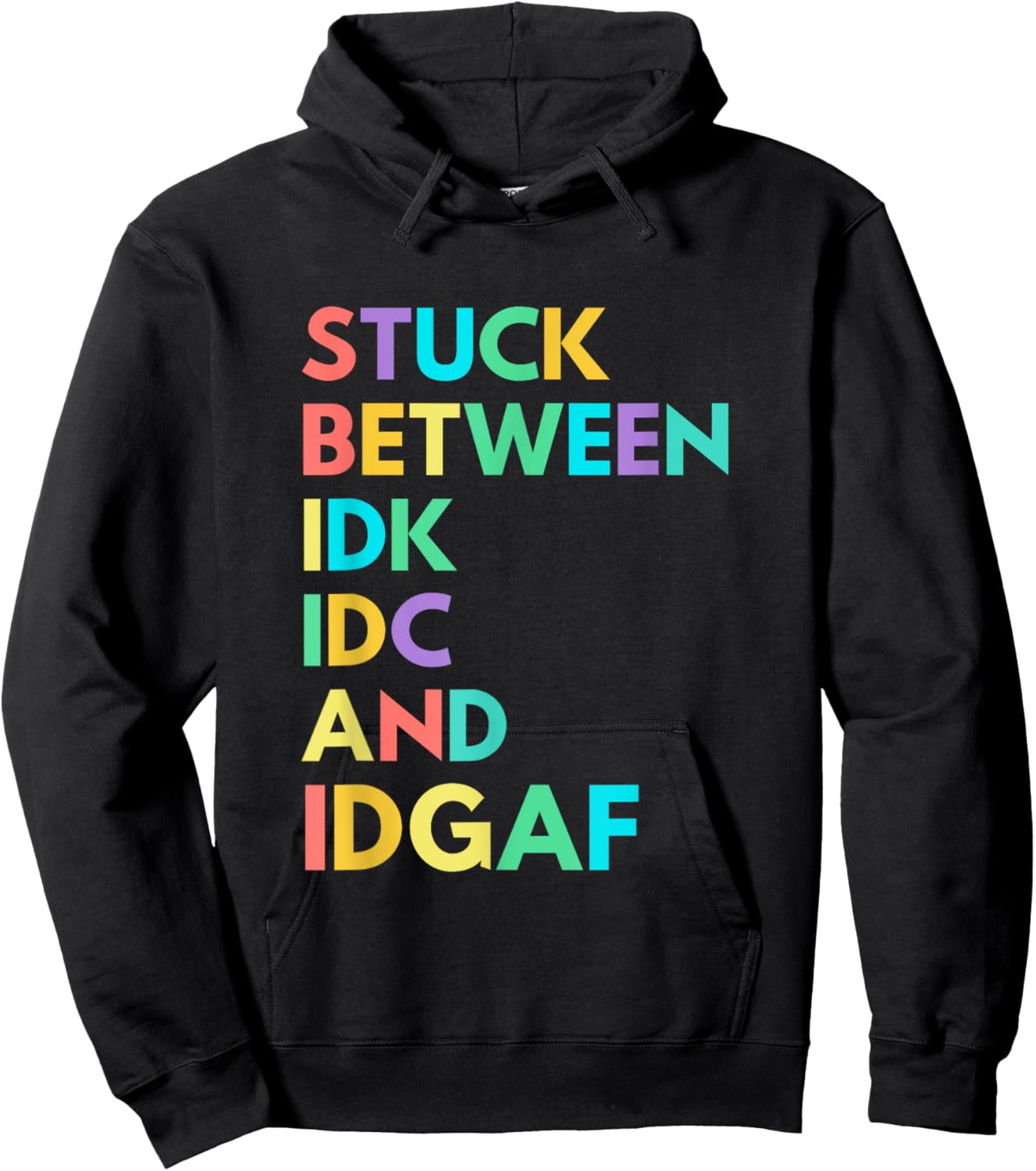 THE PINEAPPLE Women's Funny Fitness IDK IDC IDGAF - Black, Small Hoodie - Hoodie | Black