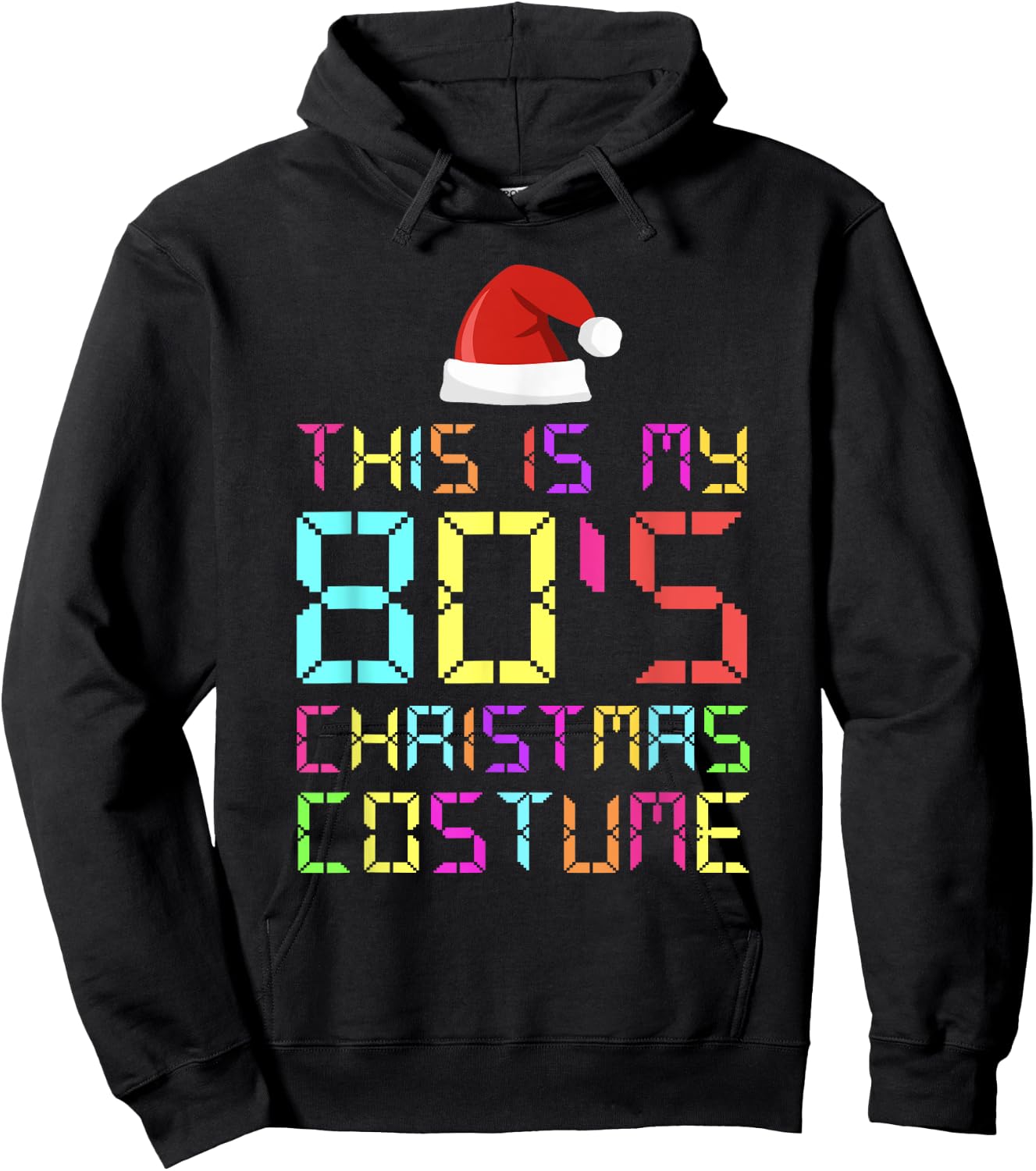 This Is My 80's Christmas Costume Matching Pajama Men Women Hoodie - Hoodie | Black