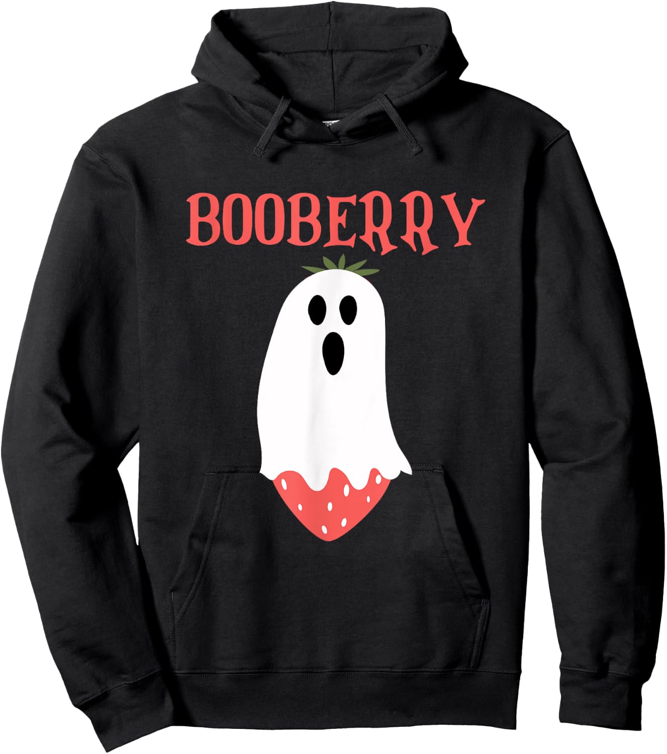 Booberry Ghost Strawberry Halloween Costume Women Men Kids Hoodie - Hoodie | Black