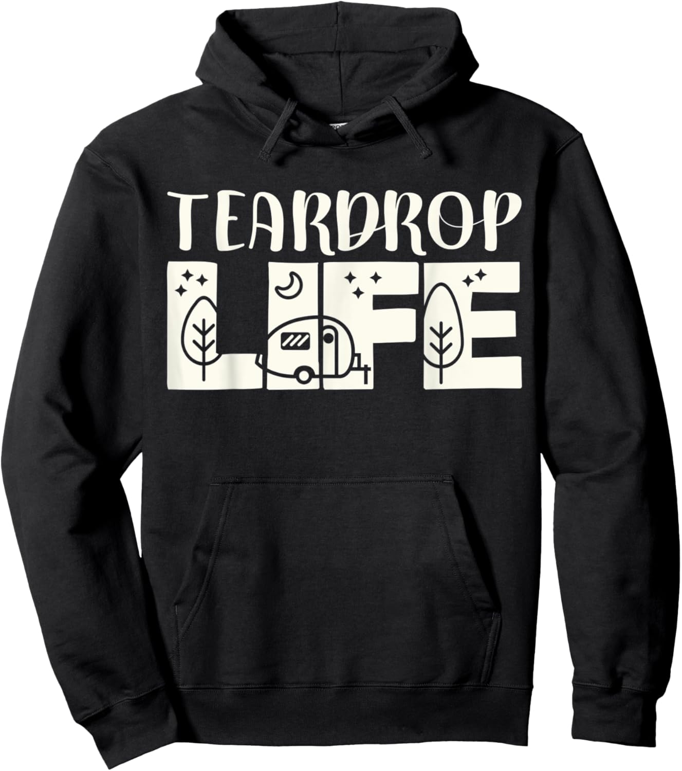 Teardrop Life Camping Road Trip Tiny Camper Teardrop Trailer Hoodie - Hoodie | Black