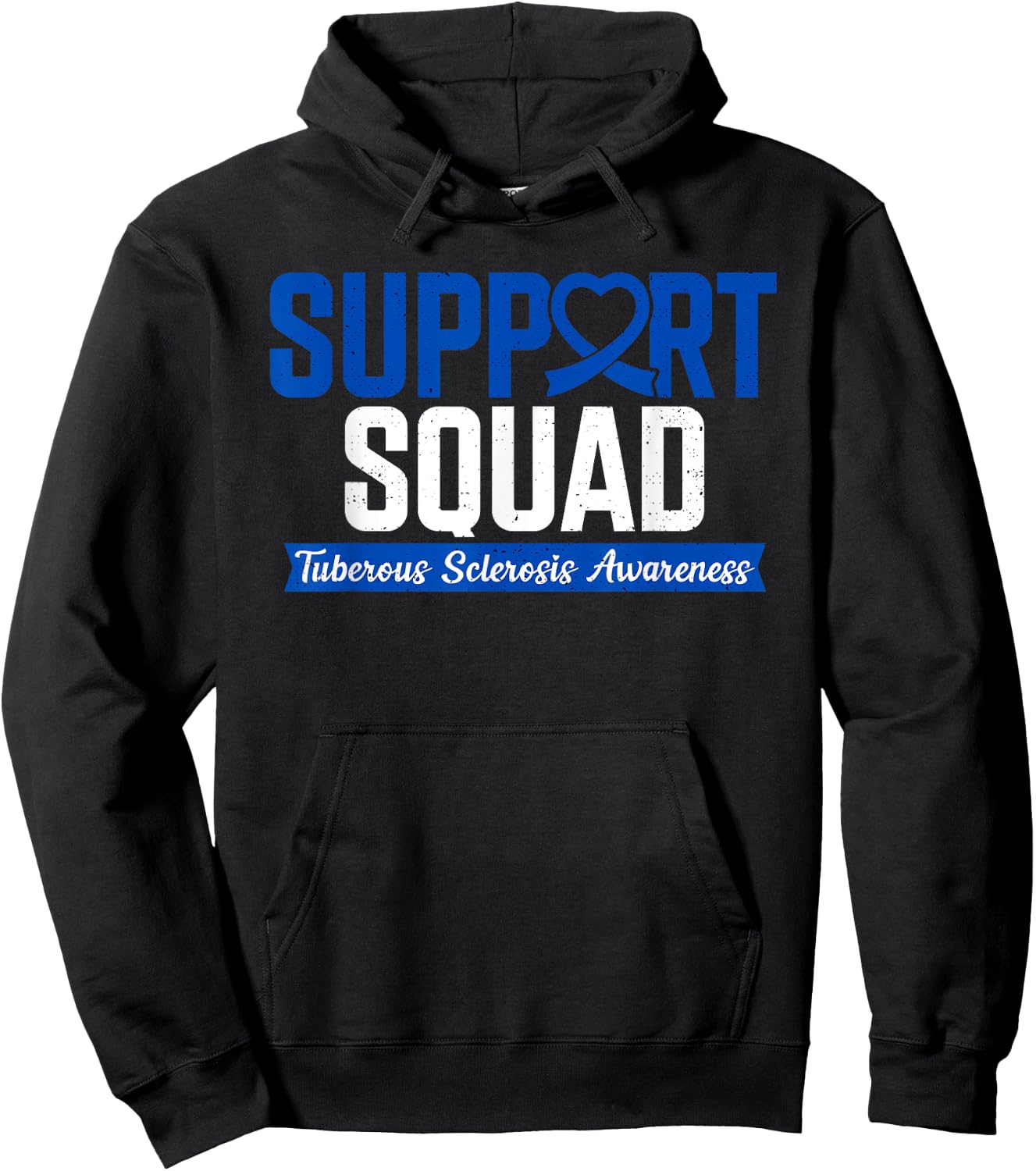 Tuberous Sclerosis Support Squad TSC Blue Ribbon Awareness Hoodie - Hoodie | Black