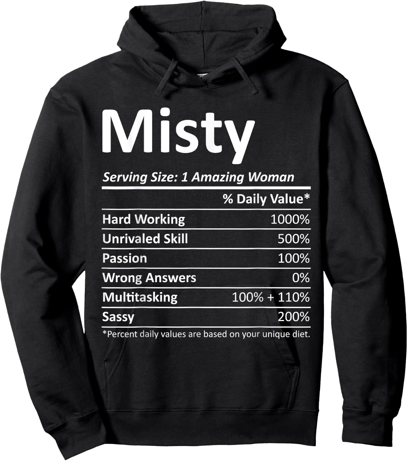 MISTY Nutrition Personalized Name Funny Christmas Gift Hoodie - Hoodie | Black