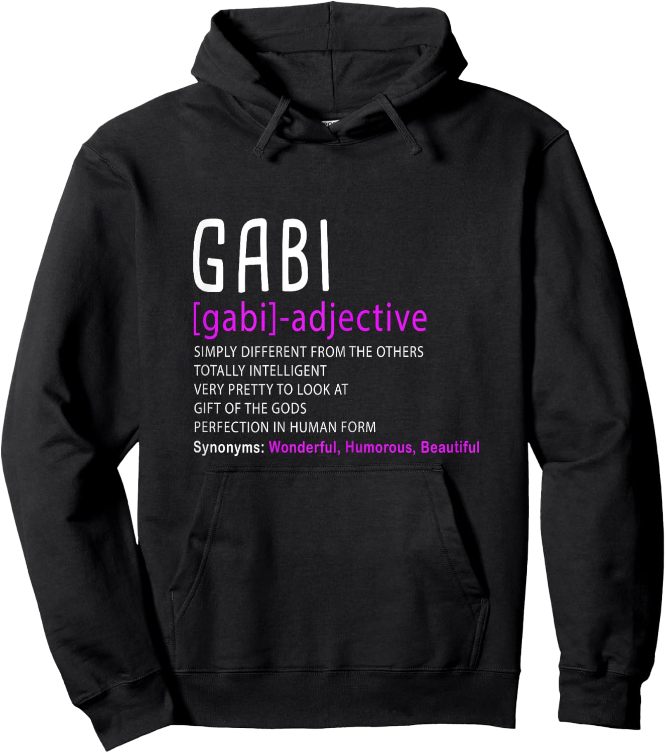 Personalized Name Description Gabi Hoodie - Hoodie | Black