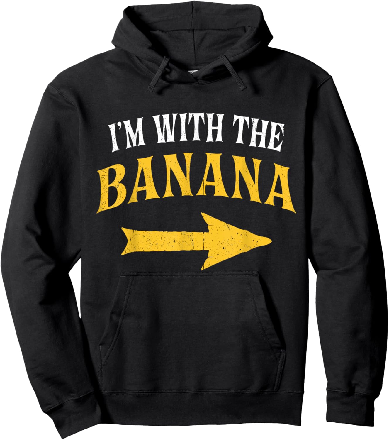 I'm With The Banana Costume Halloween Matching Couple Hoodie - Hoodie | Black
