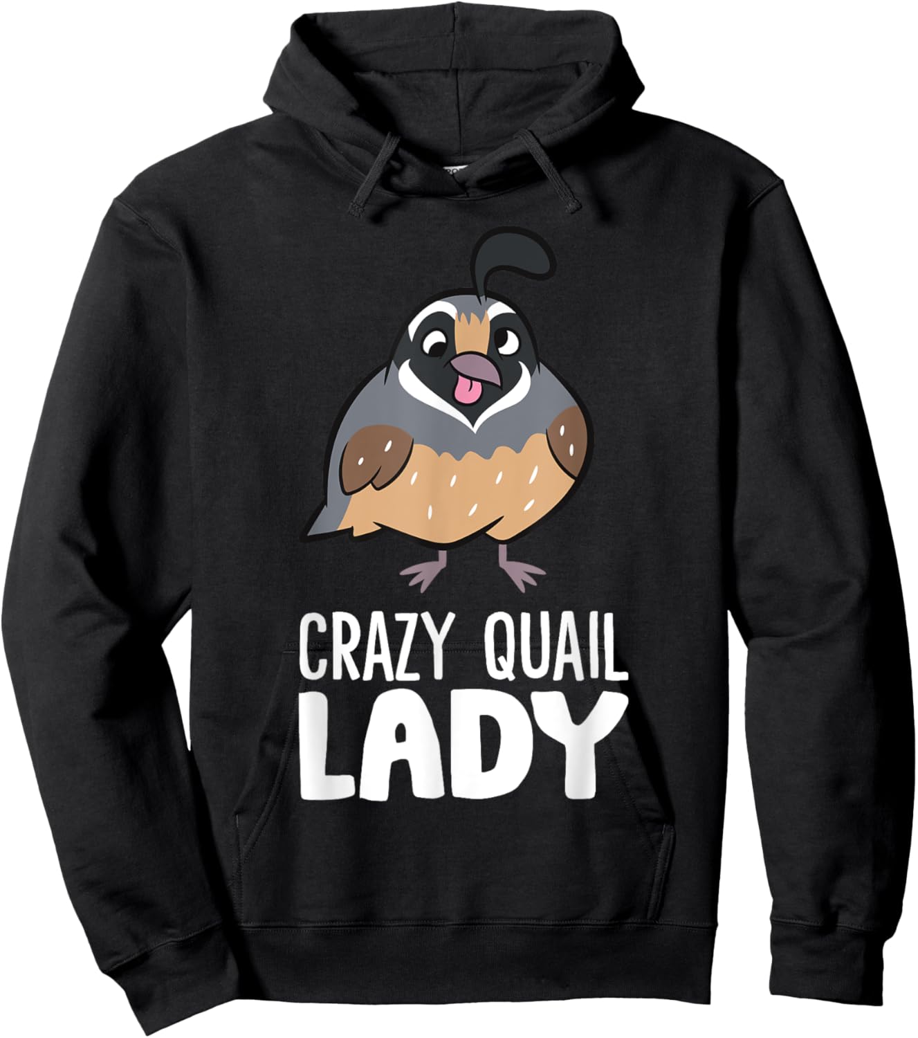 Crazy Quail Lady Women Cute Common Quail Hoodie - Hoodie | Black