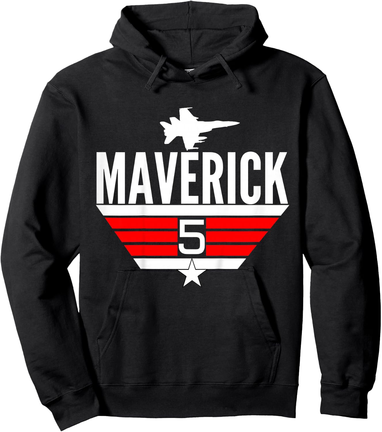 5 Year Old Top Maverick Jet Birthday Party Theme Shirt Hoodie - Hoodie | Black