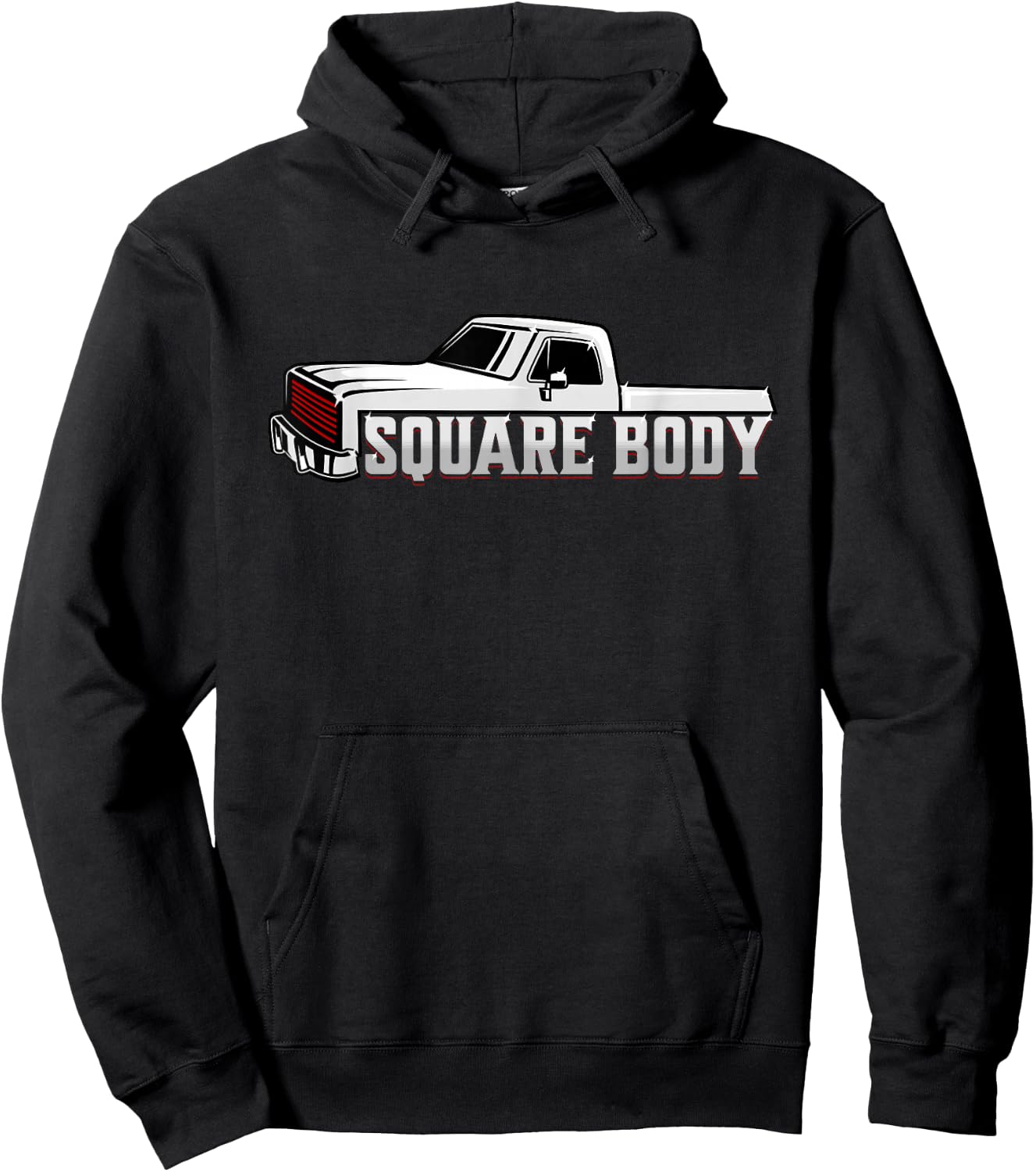 Vintage American Square Body Truck 4x4 Mud Trucks Hoodie - Hoodie | Black