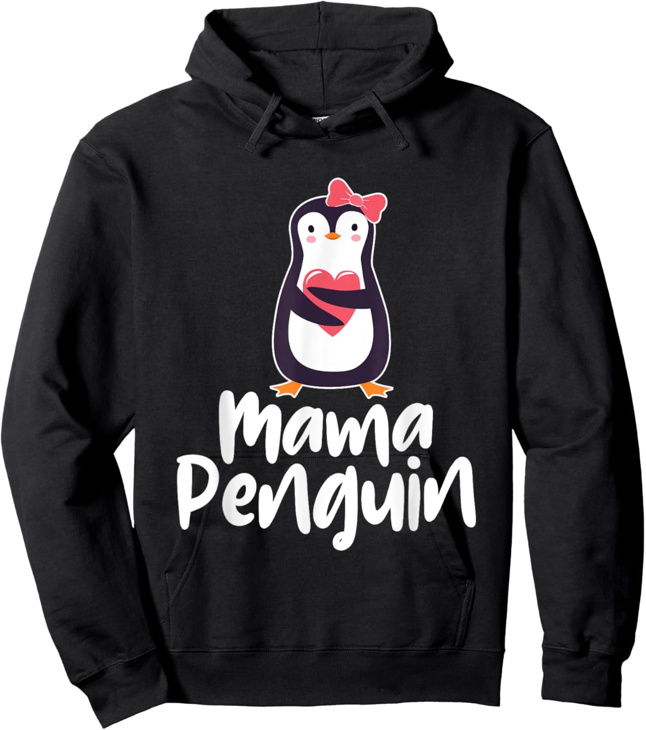 Mama Penguin - Penguin Lover Bird Watcher Aquatic Bird Hoodie - Hoodie | Black