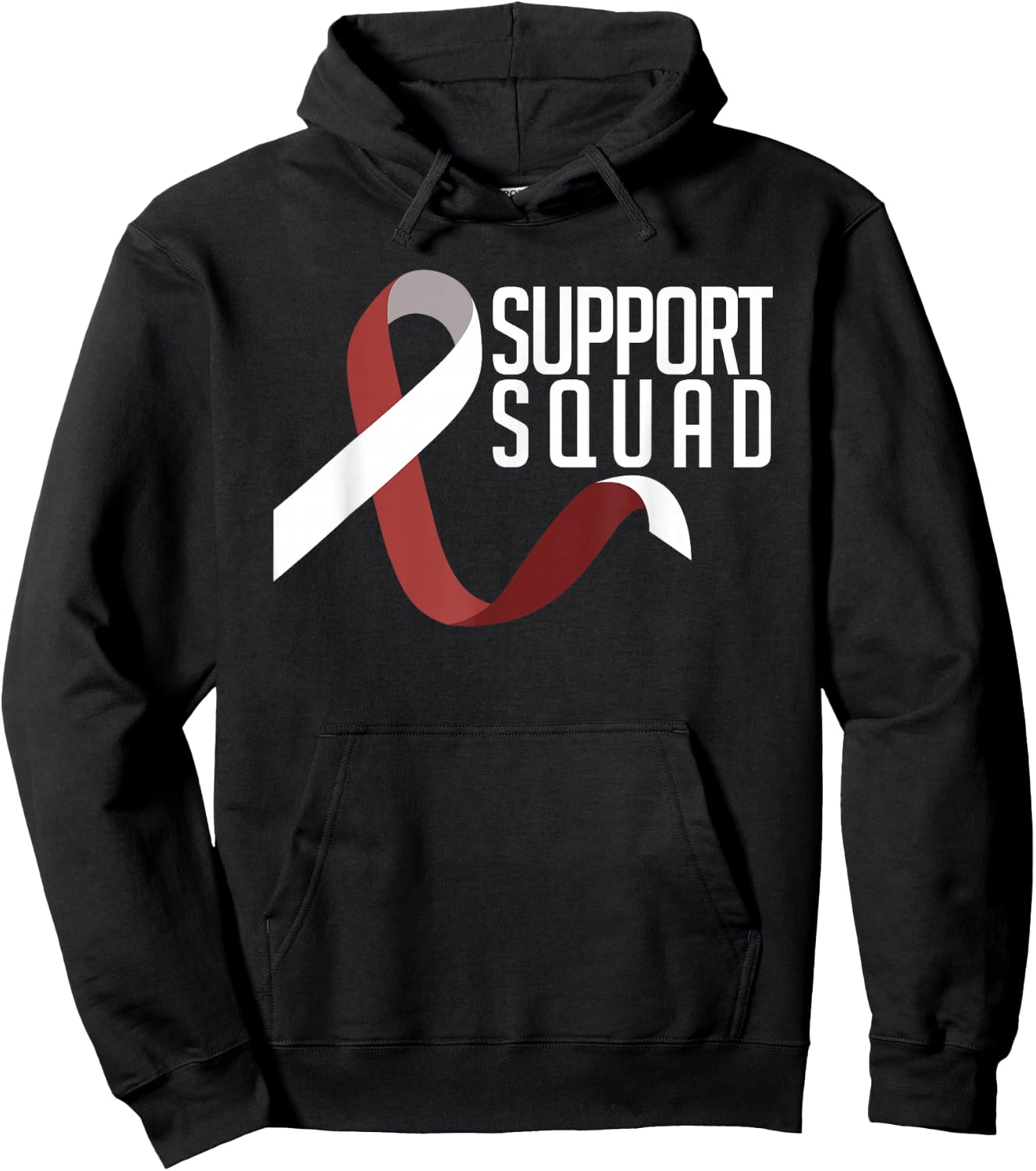 Support Squad Throat Oral Head & Neck Cancer Awareness Hoodie - Hoodie | Black