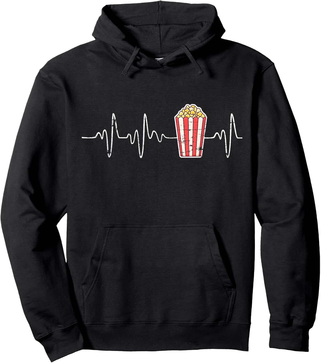 Movie Snack Popcorn Lover Heartbeat Gift Popcorn Hoodie - Hoodie | Black