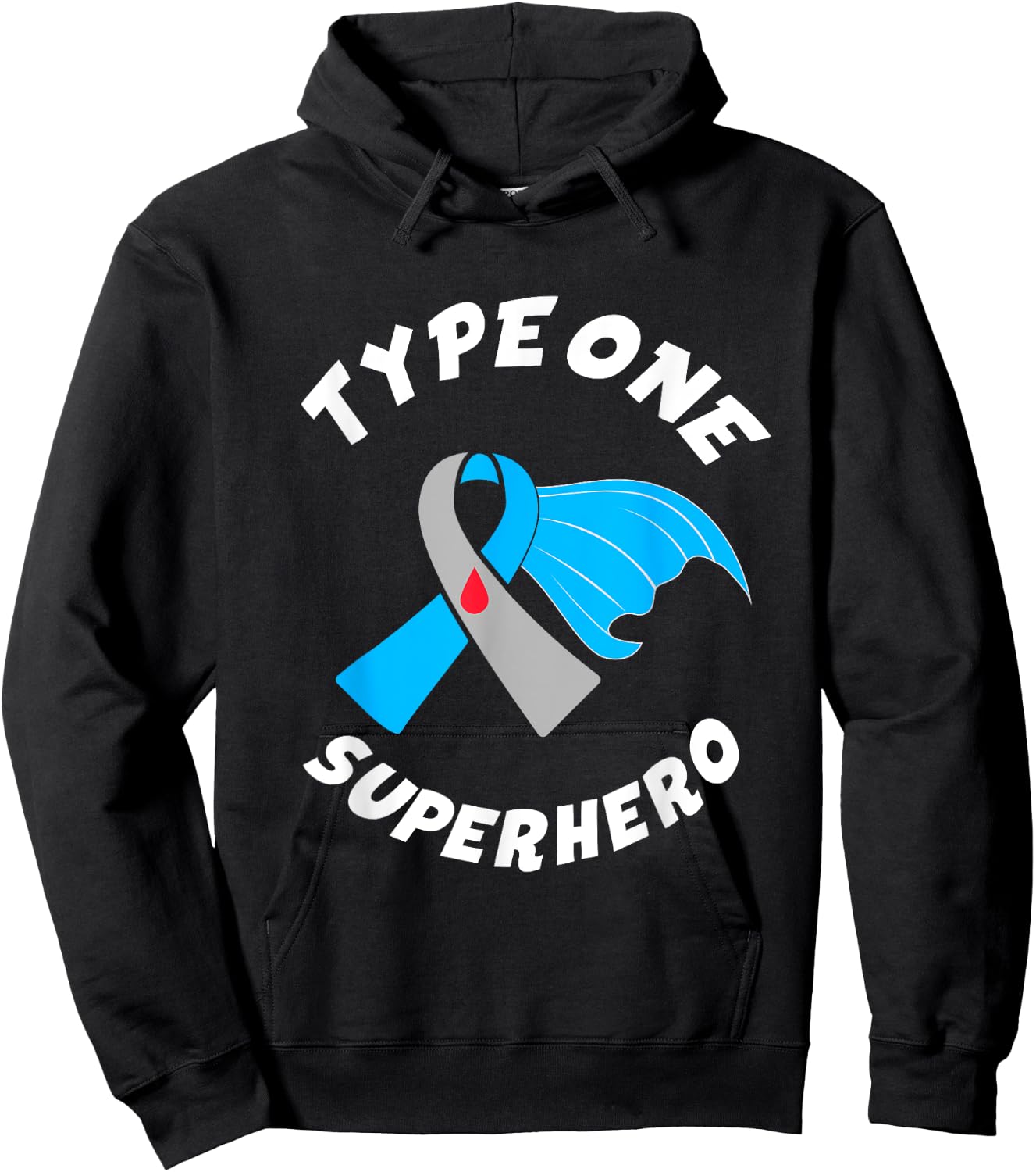 Type One Superhero Type 1 Diabetes Awareness Hoodie - Hoodie | Black