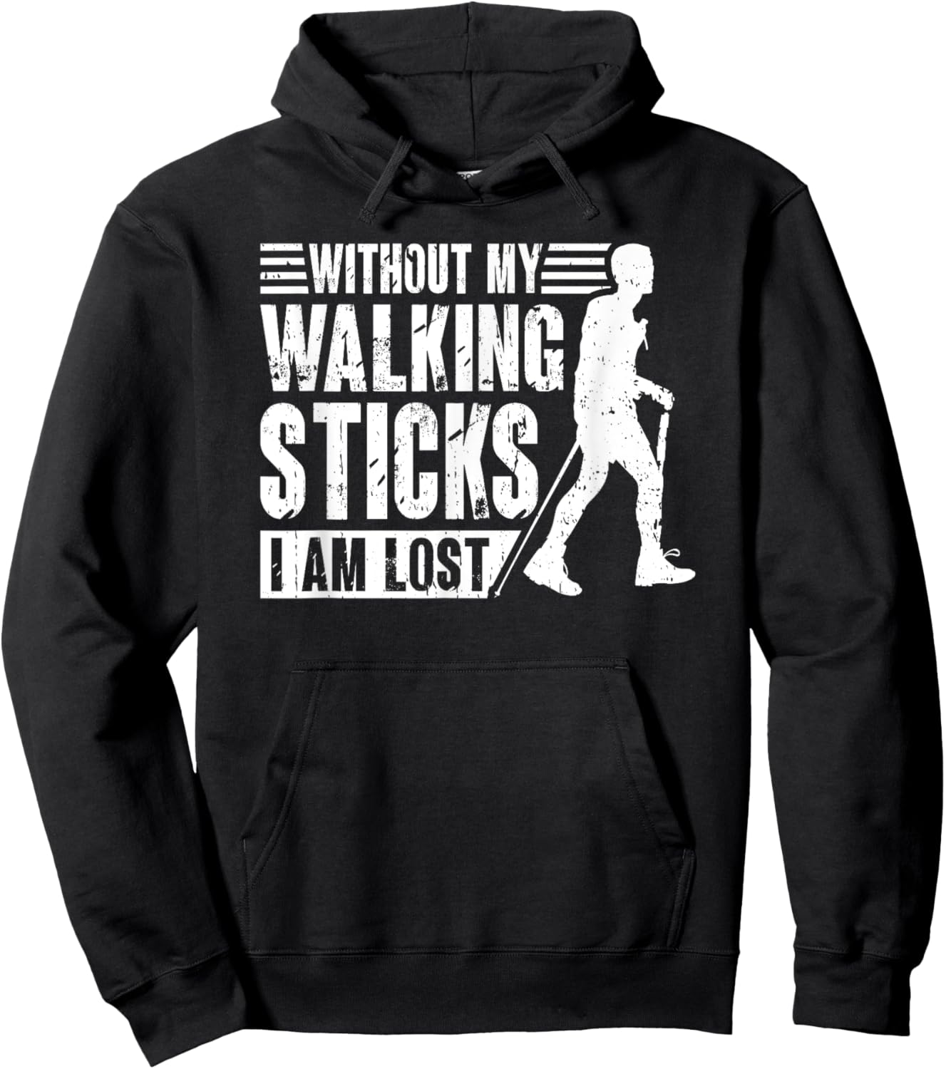 Nordic Walking Walking Sticks Nature Walker Hoodie - Hoodie | Black