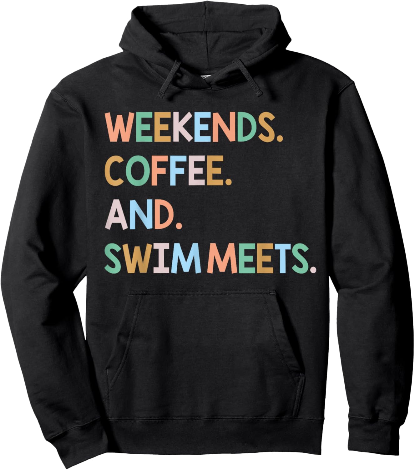 Weekends Coffee & Swim Meets Funny Caffeine Addict Swimming Hoodie - Hoodie | Black