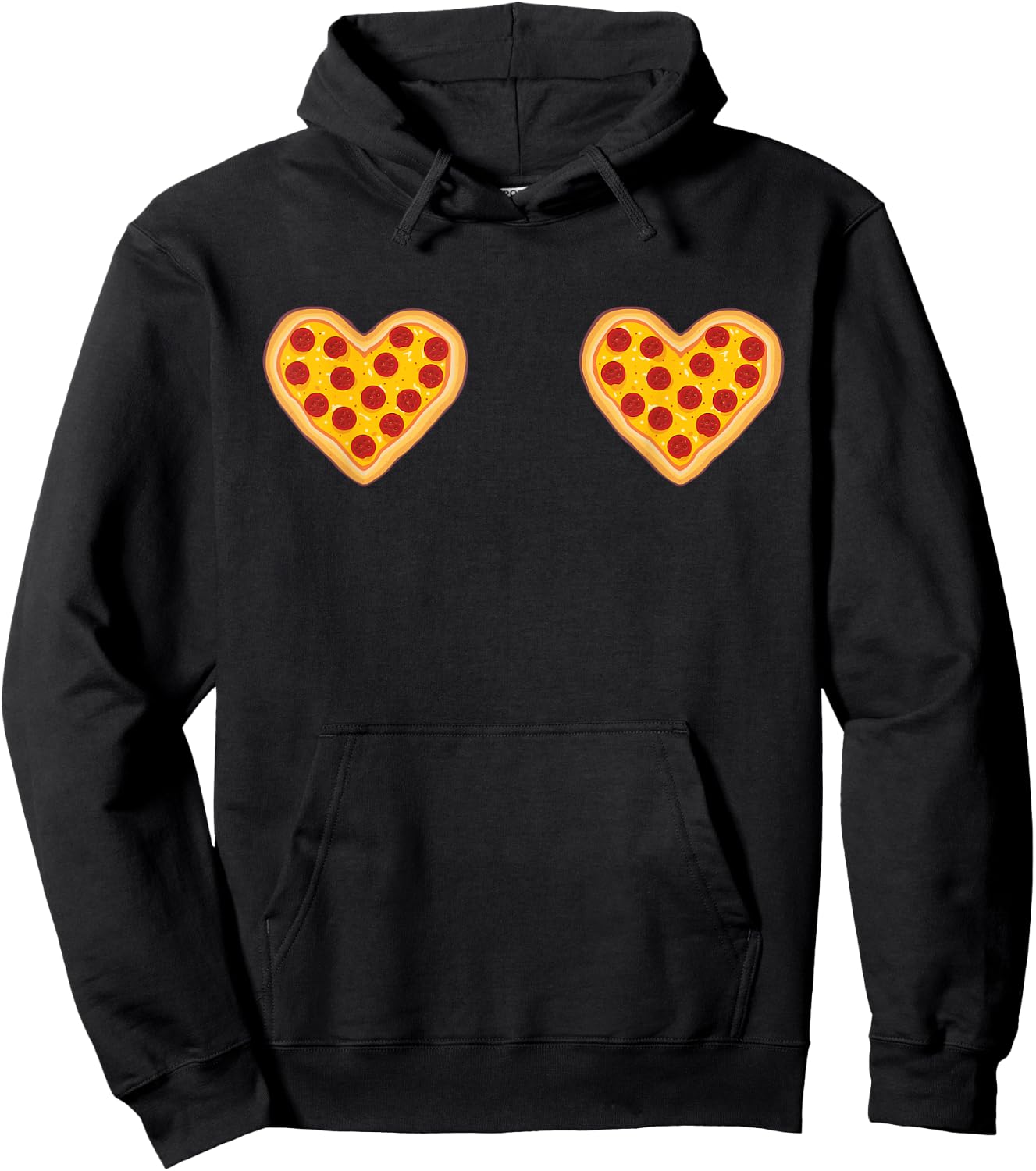 Funny Pizza Heart Boobs Hoodie - Hoodie | Black