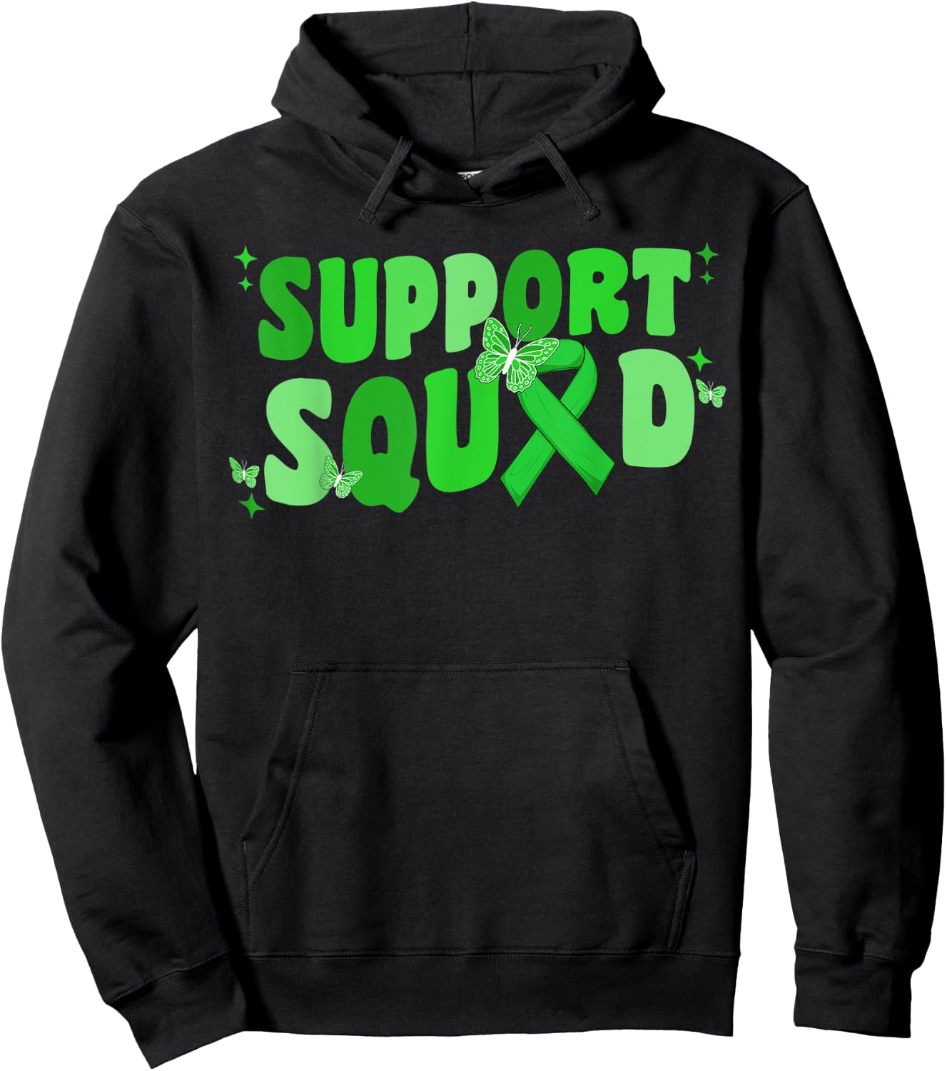 Support Squad Non-Hodgkins Lymphoma Awareness Lime Green Hoodie - Hoodie | Black