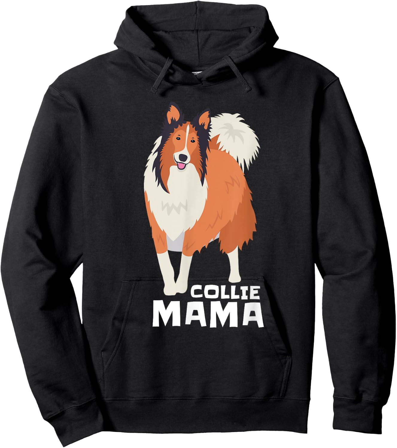 Rough Collie Mama Dog Pet Hoodie - Hoodie | Black
