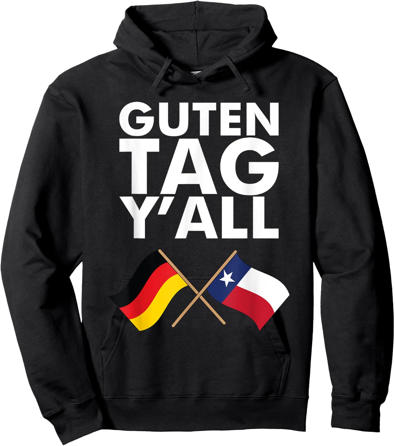 Guten Tag Y'all Funny Vintage Oktoberfest Texas German Flag Hoodie - Hoodie | Black