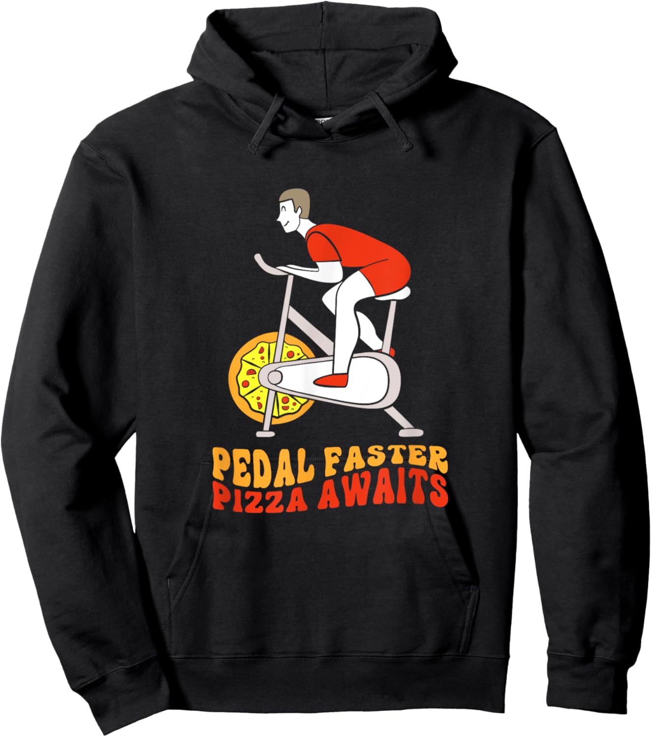 Pedal Faster Pizza Awaits Pizza Lover Funny Spin Class Hoodie - Hoodie | Black