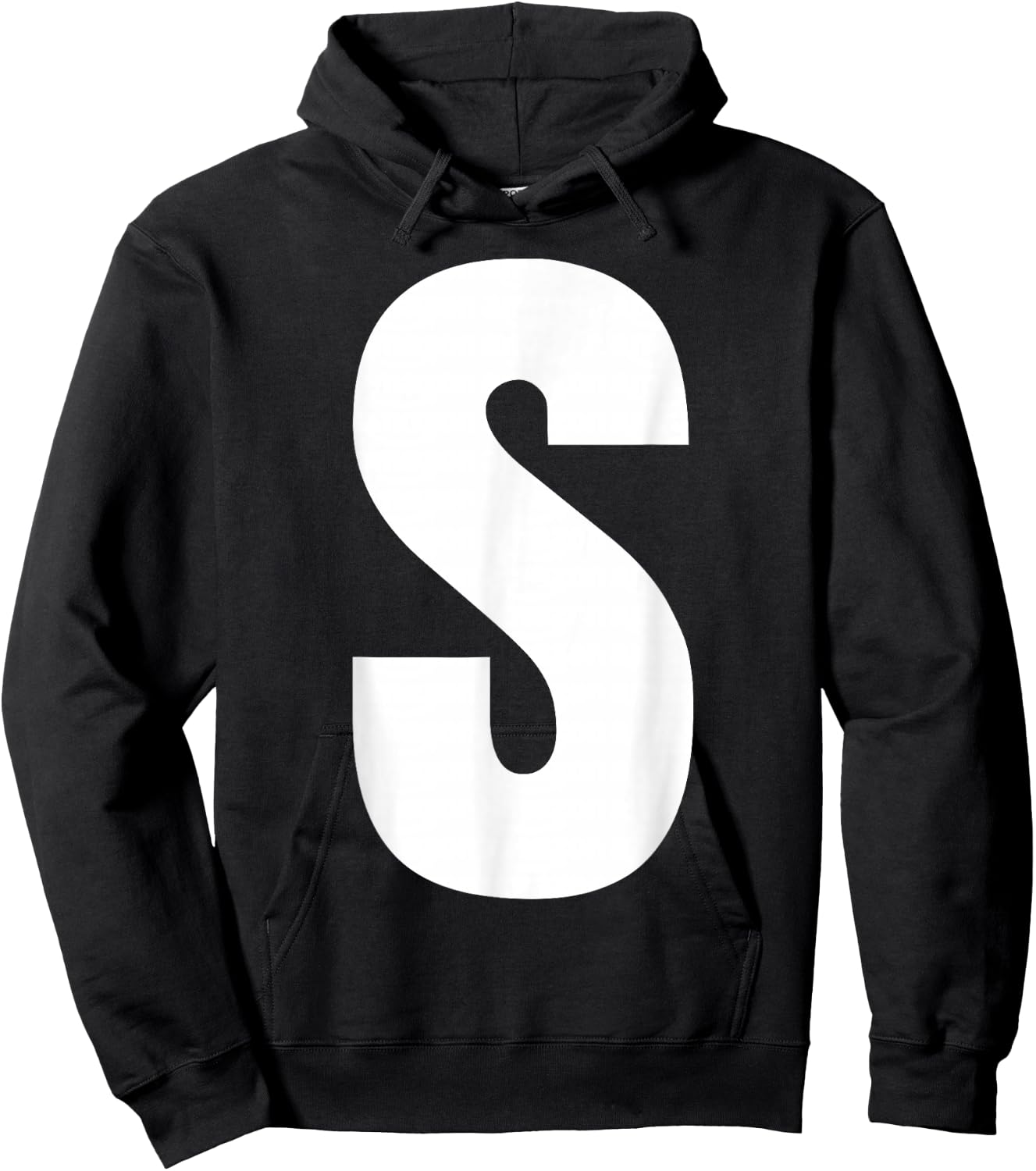 Letter S Capital Bold Alphabet Matching Monogram Hoodie - Hoodie | Black