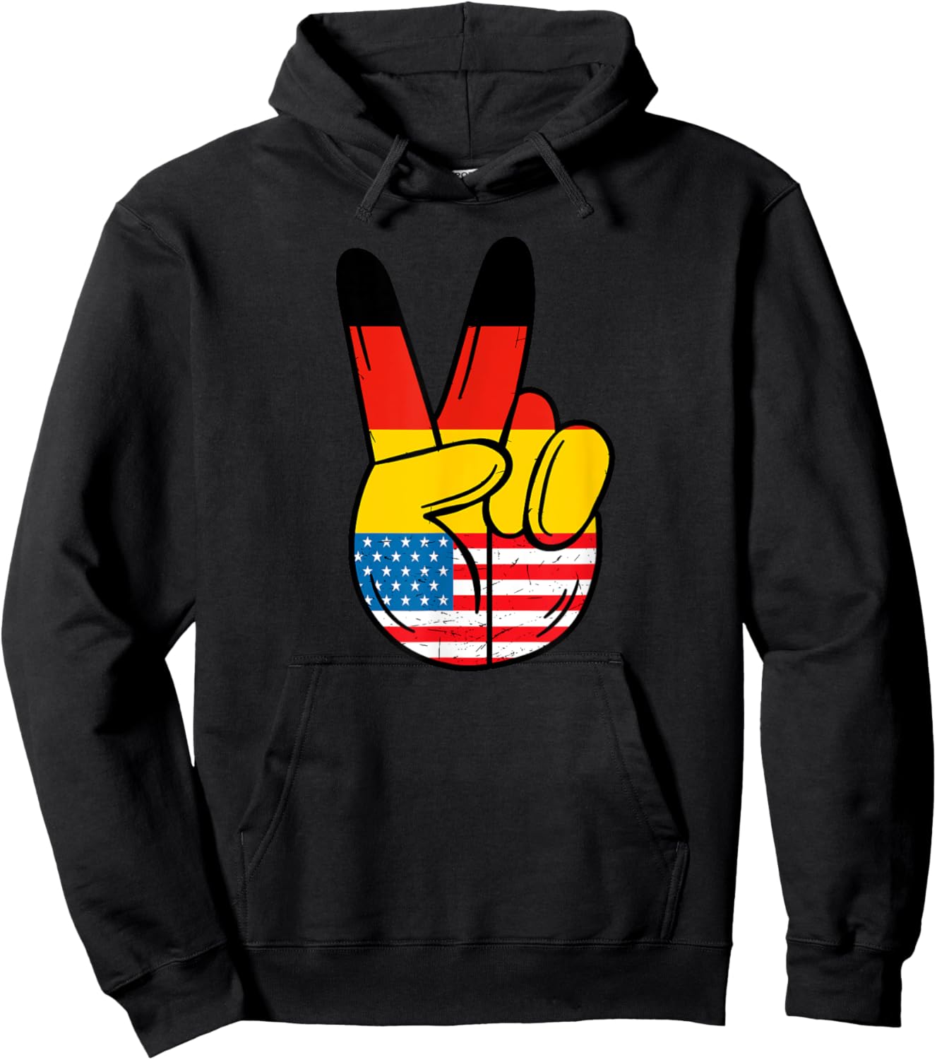 Half German And Half American Germany Usa Flag Peace Sign Hoodie - Hoodie | Black