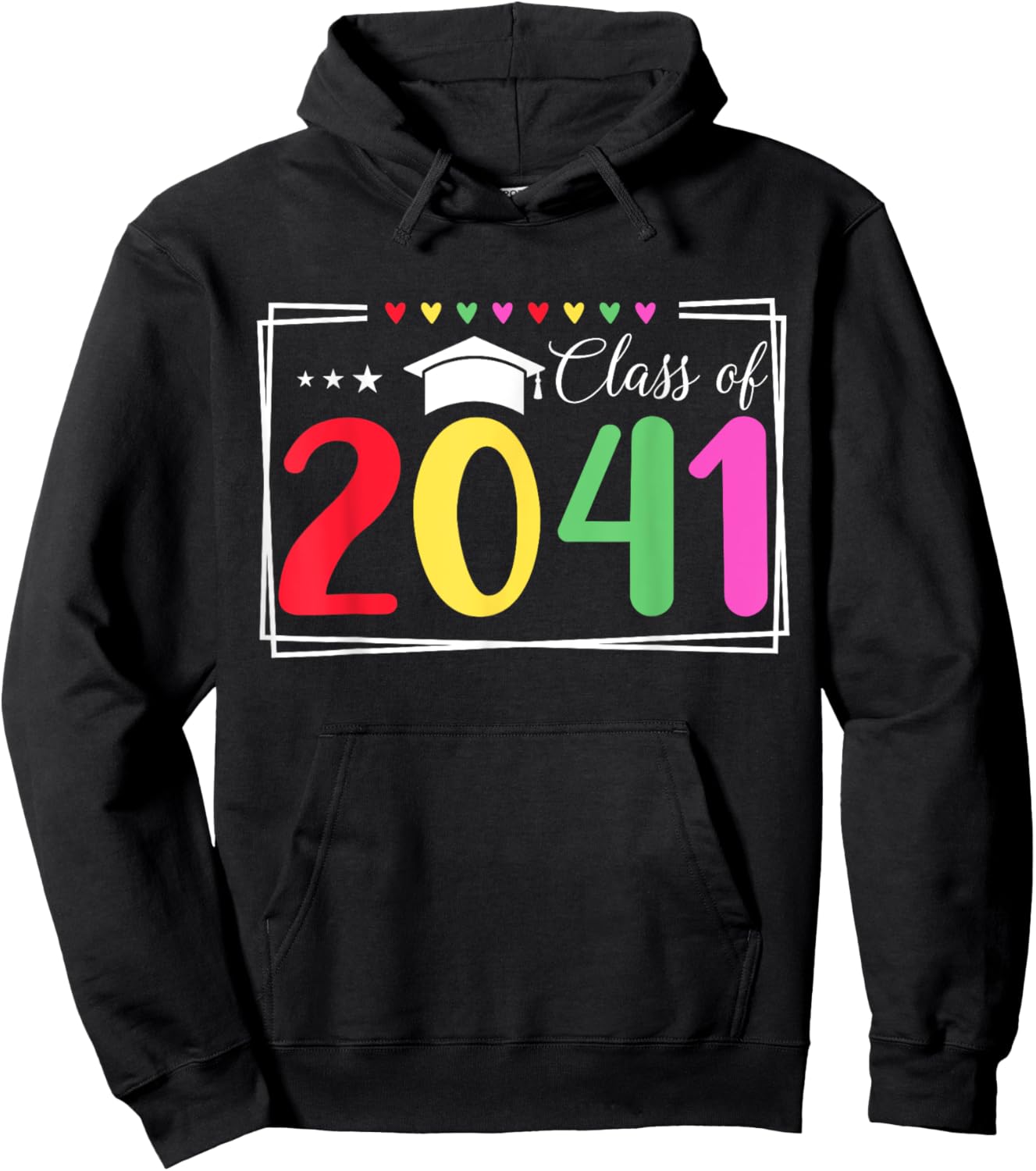 Class Of 2041 Senior Class 2041 Idea Grow With Me Graduation Hoodie - Hoodie | Black
