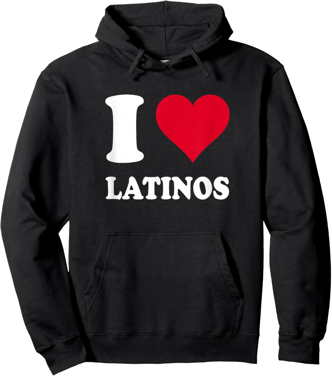 Red Heart I Love Latinos Hoodie - Hoodie | Black