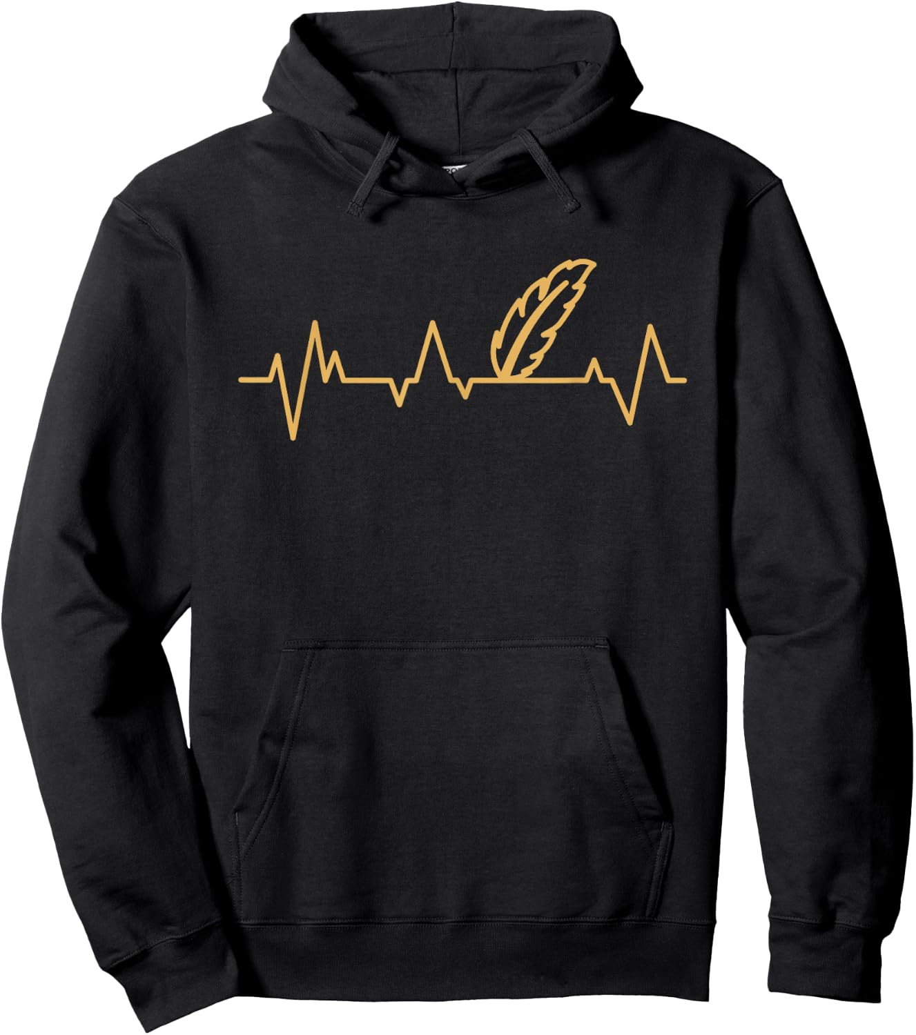 Feather vintage Heartbeat Love Indigenous Peoples Day Gift Hoodie - Hoodie | Black