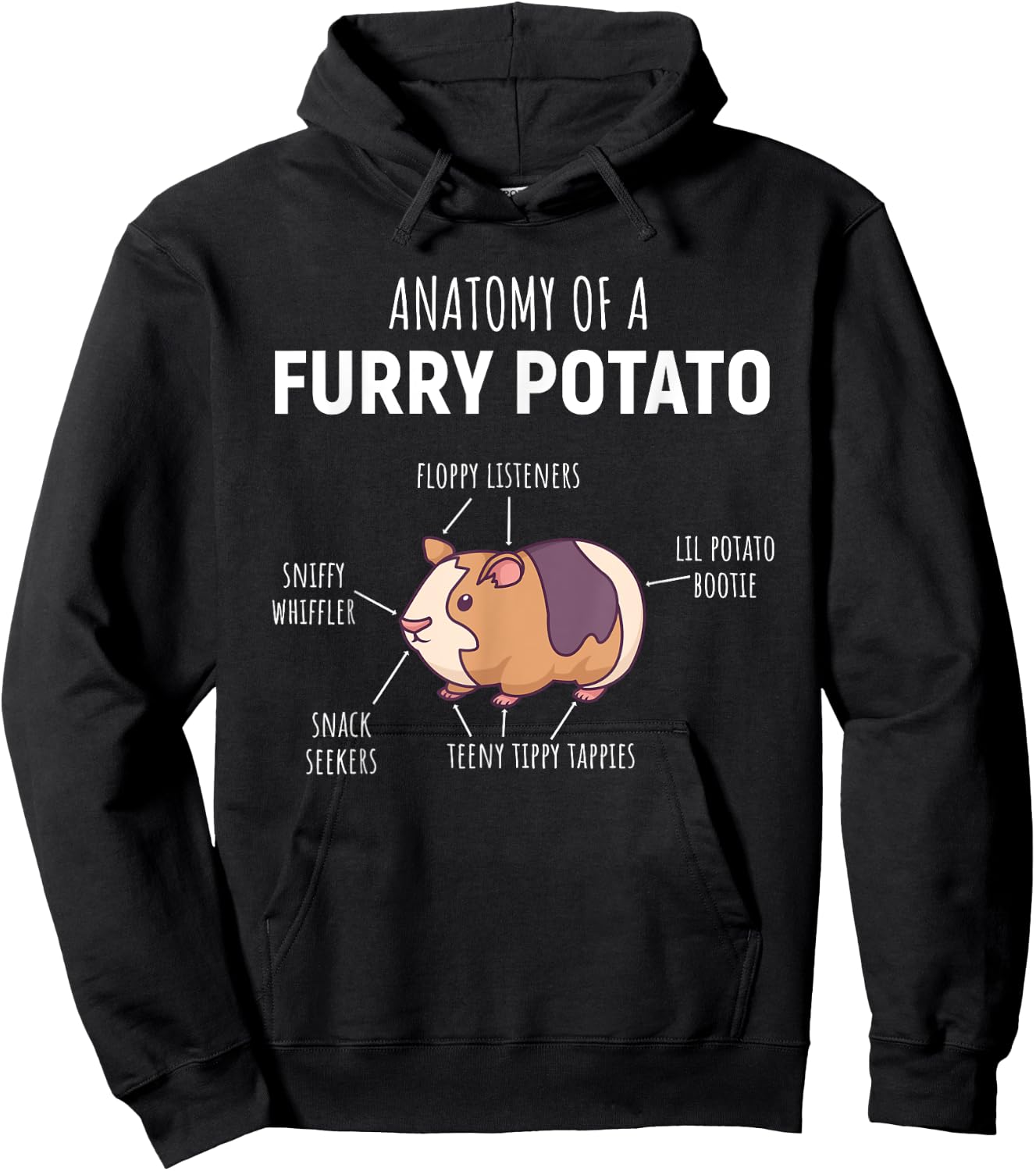 Anatomy Of A Furry Potato Guinea Pig Lover Gift Hoodie - Hoodie | Black