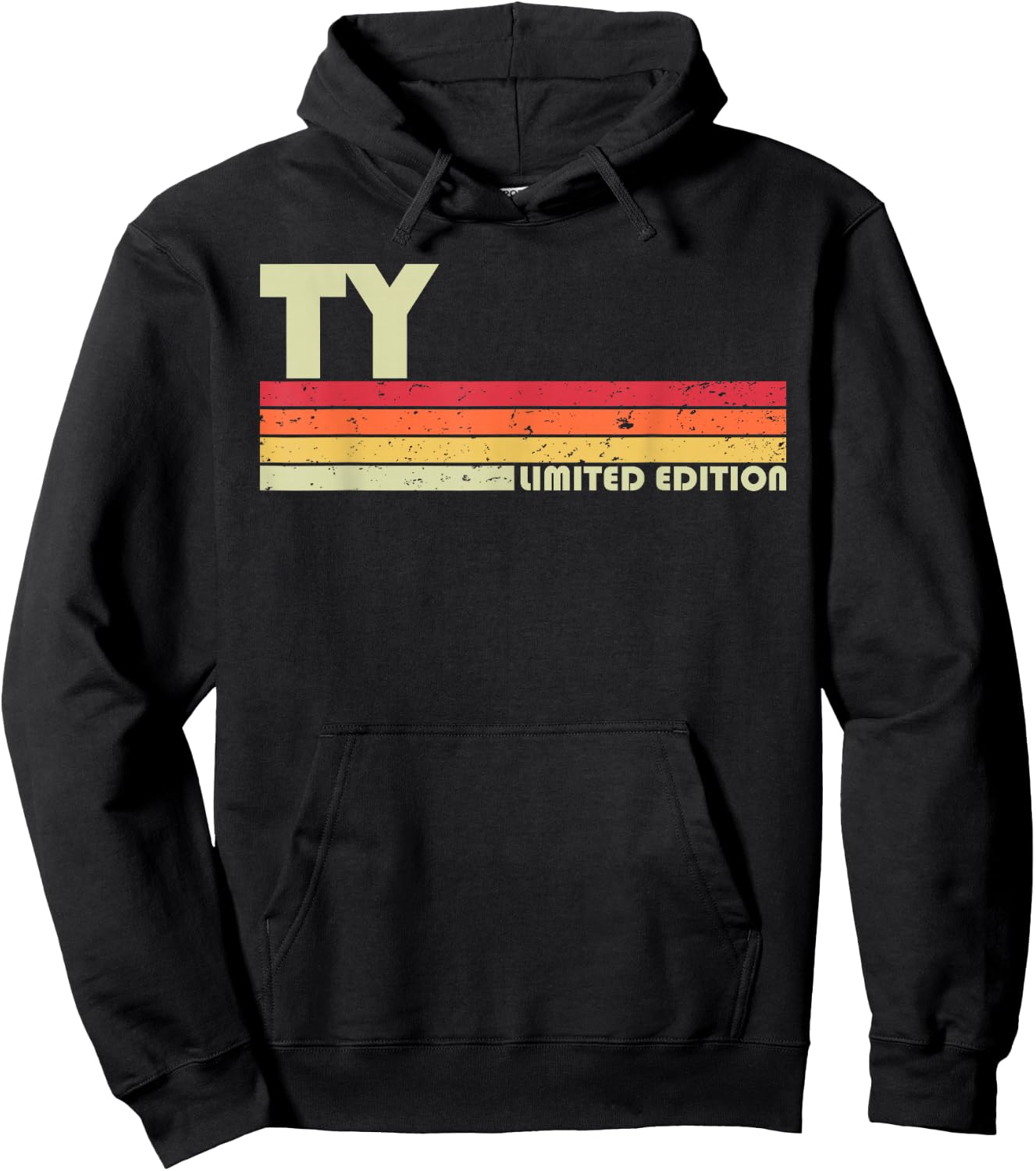 TY Gift Name Personalized Funny Retro Vintage Birthday Hoodie - Hoodie | Black