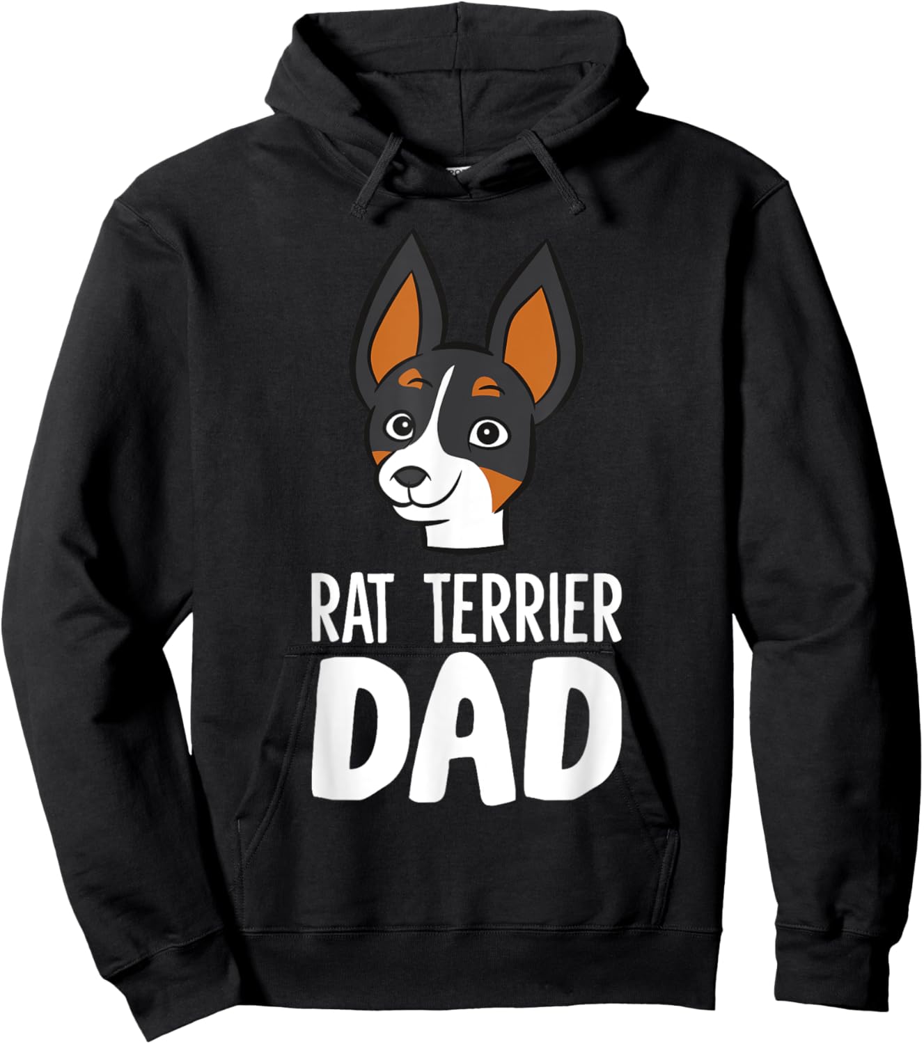 Rat Terrier Dog Owner Papa Funny Rat Terrier Dad Hoodie - Hoodie | Black