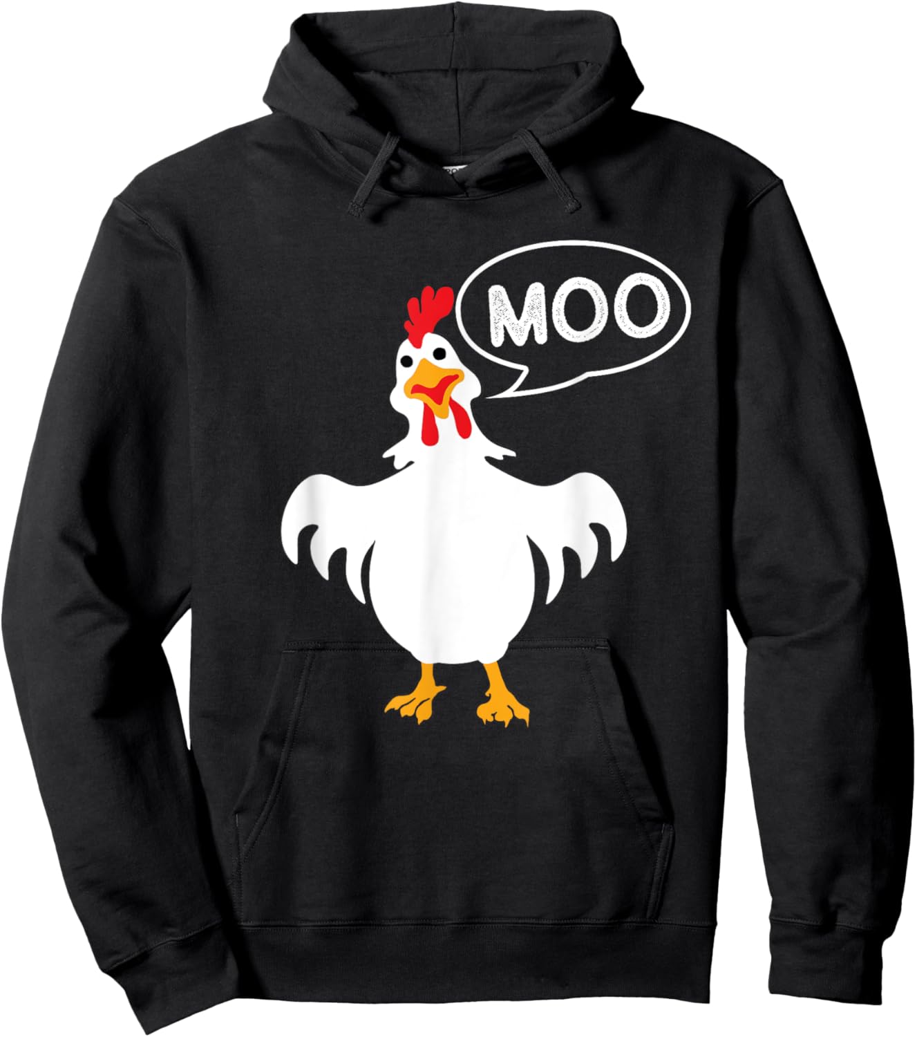 Moo - Chicken Lover Animal Farm Rancher Poultry Owner Farmer Hoodie - Hoodie | Black