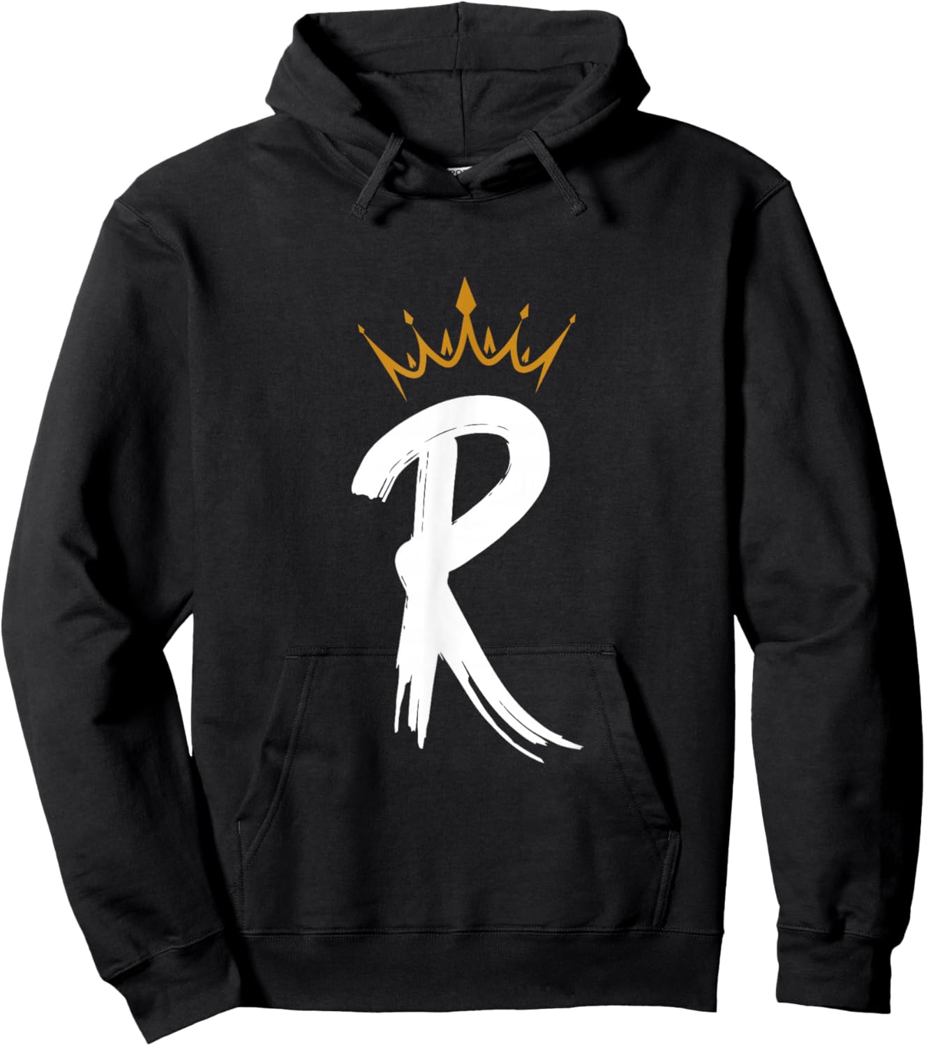 Queen King Letter R - Favorite Letter With Crown Alphabet Hoodie - Hoodie | Black