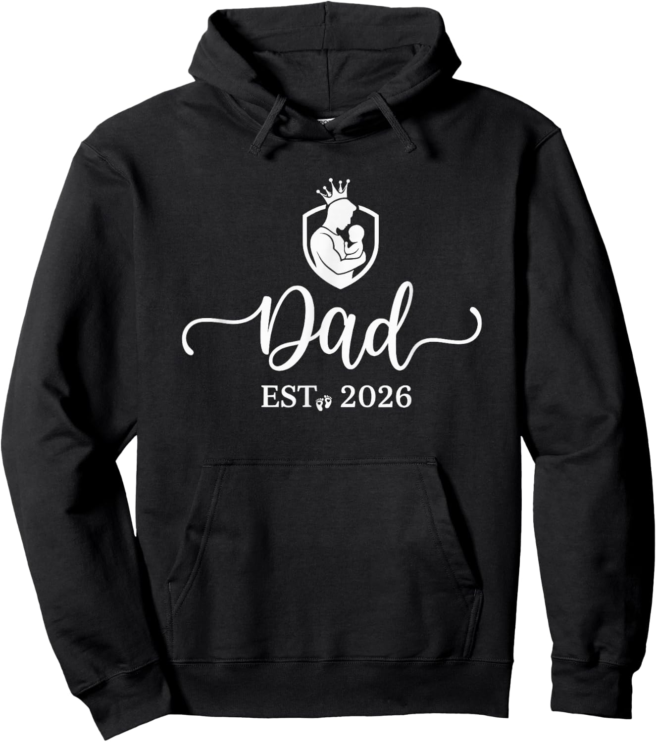 Dad Est 2026 New Dads Moms Matching Father to Be 2026 Hoodie - Hoodie | Black