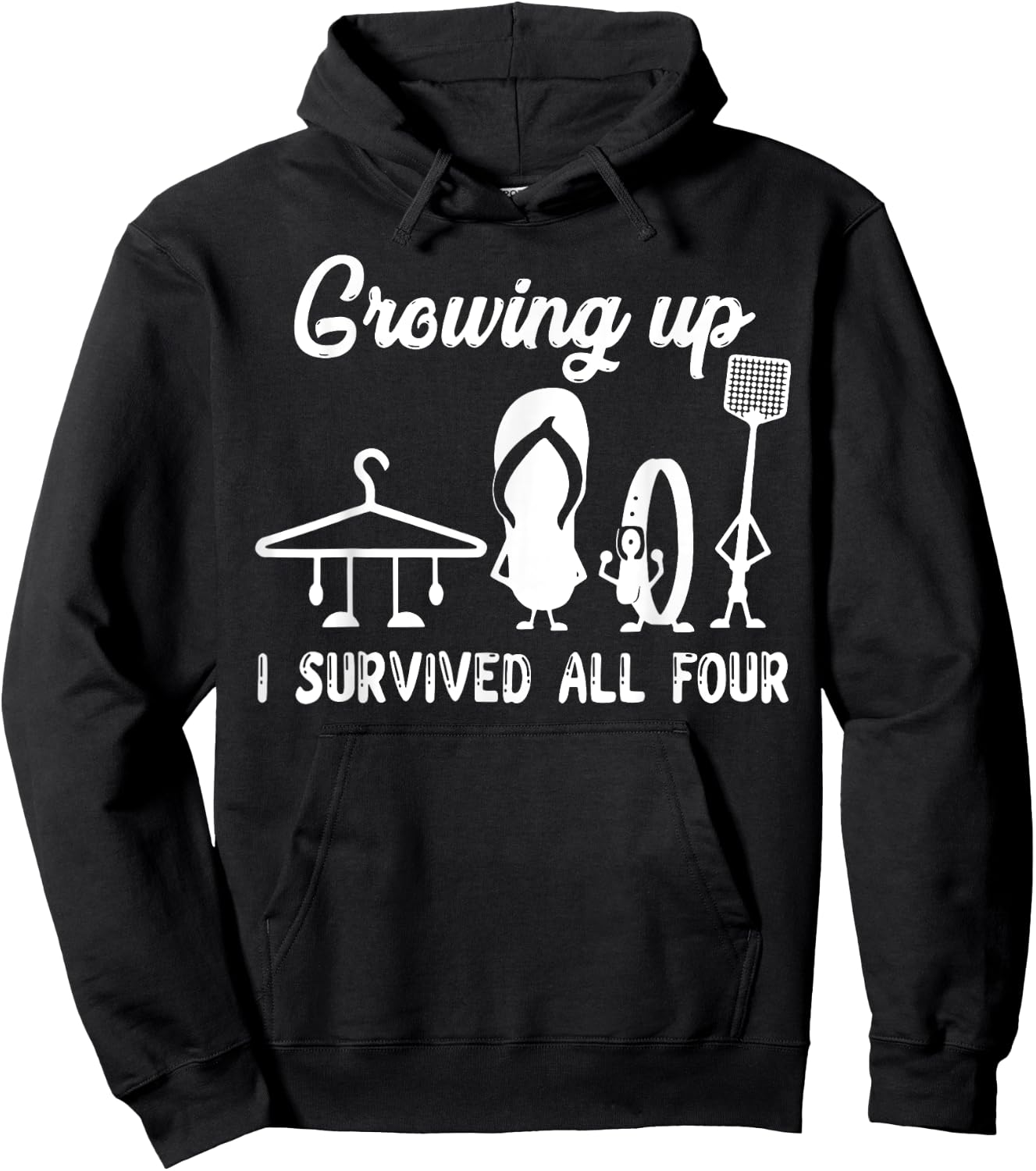 Funny Growing Up I Survived All Four Hoodie - Hoodie | Black