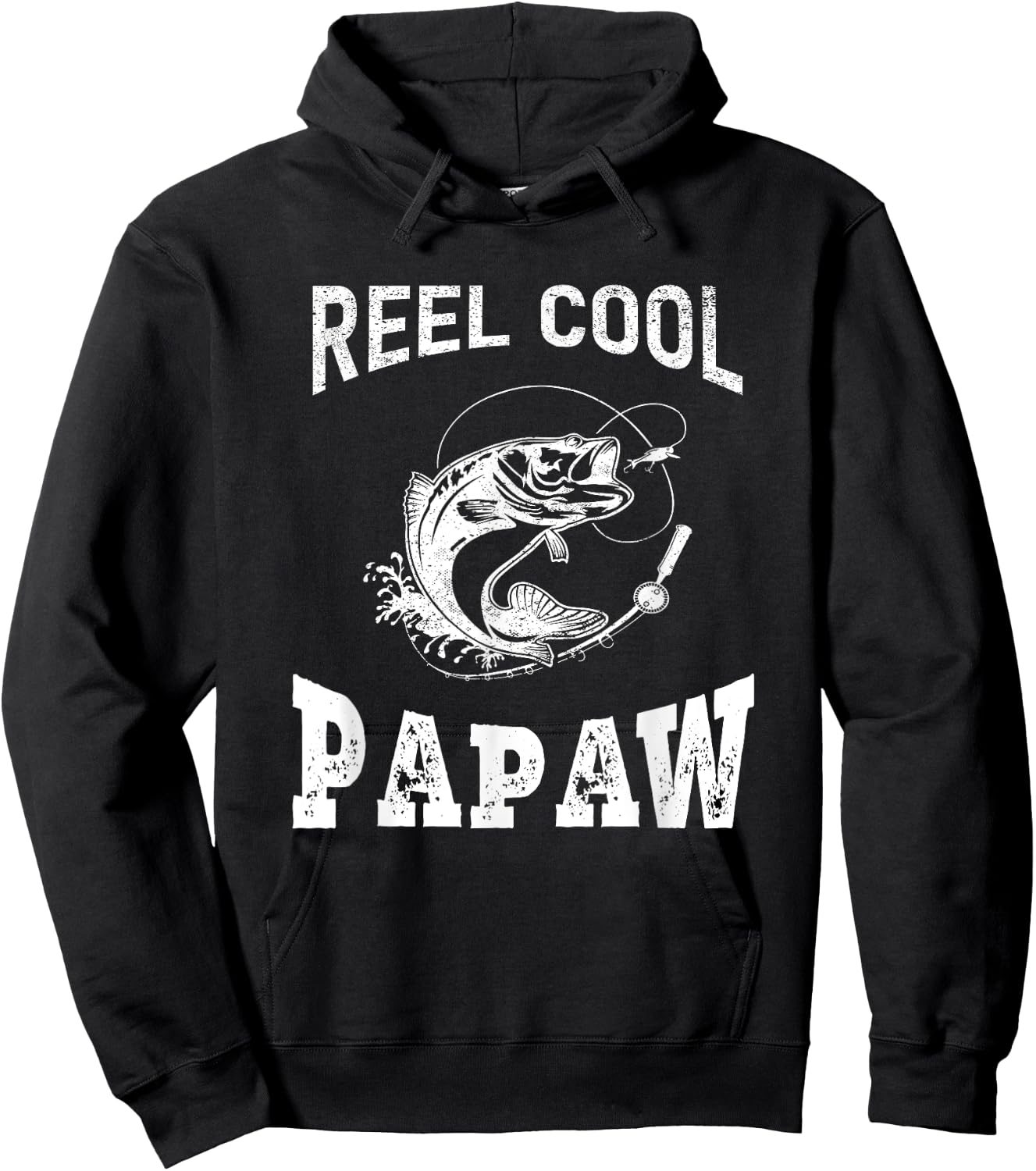 reel cool Papaw fisherman grandpa father's day Fishing gifts Hoodie - Hoodie | Black