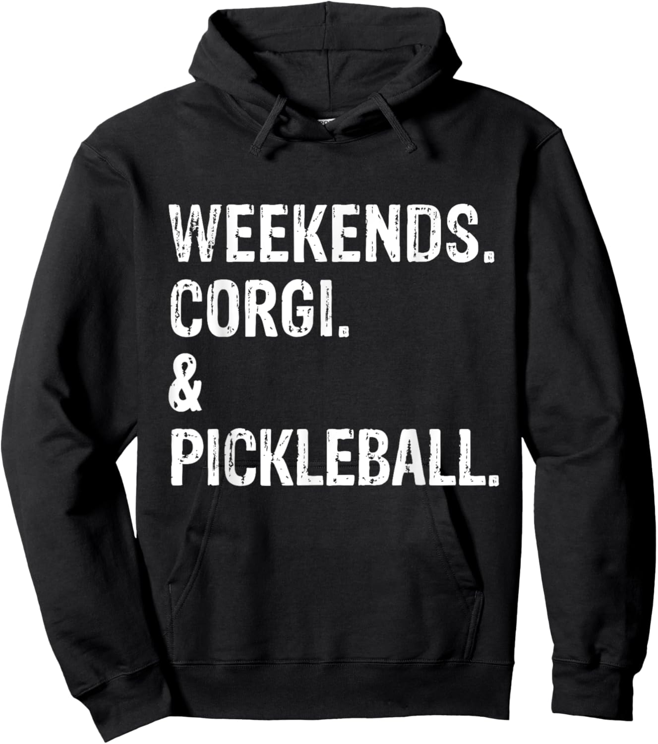 Weekends Corgi and Pickleball Hoodie - Hoodie | Black