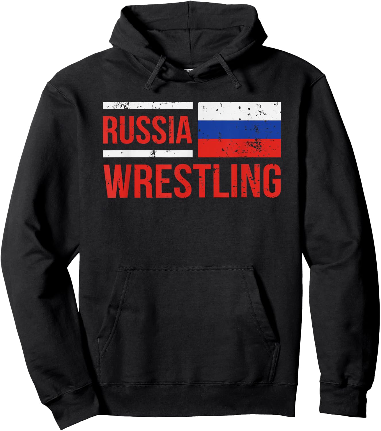 Russia Wrestling RUS Flag Amateur Wrestler Grappling Hoodie - Hoodie | Black