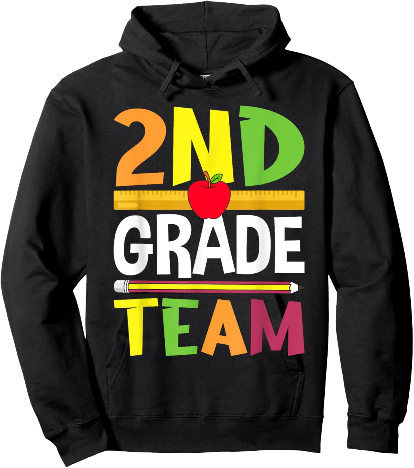 2nd Grade Team 2nd Grade Squad Teacher Hoodie - Hoodie | Black
