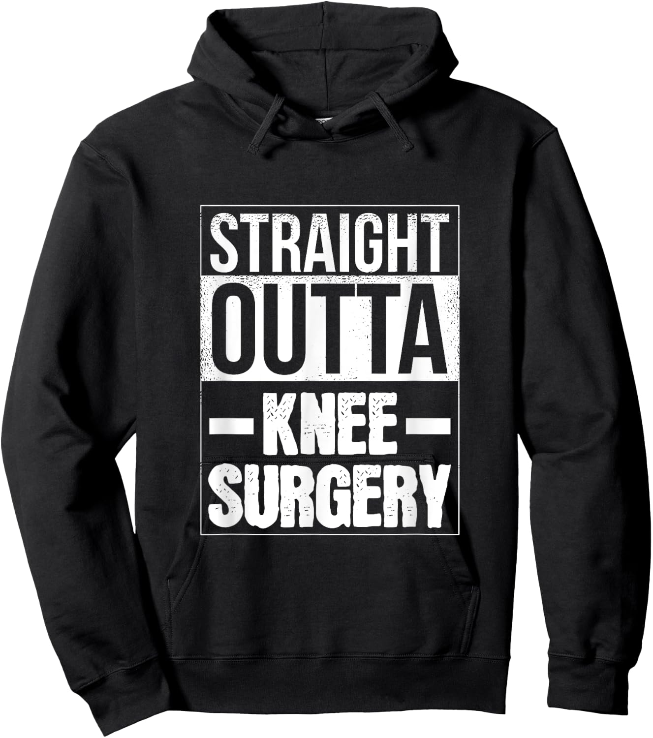 Straight Outta Knee Surgery Retro Get Well Funny Hoodie - Hoodie | Black