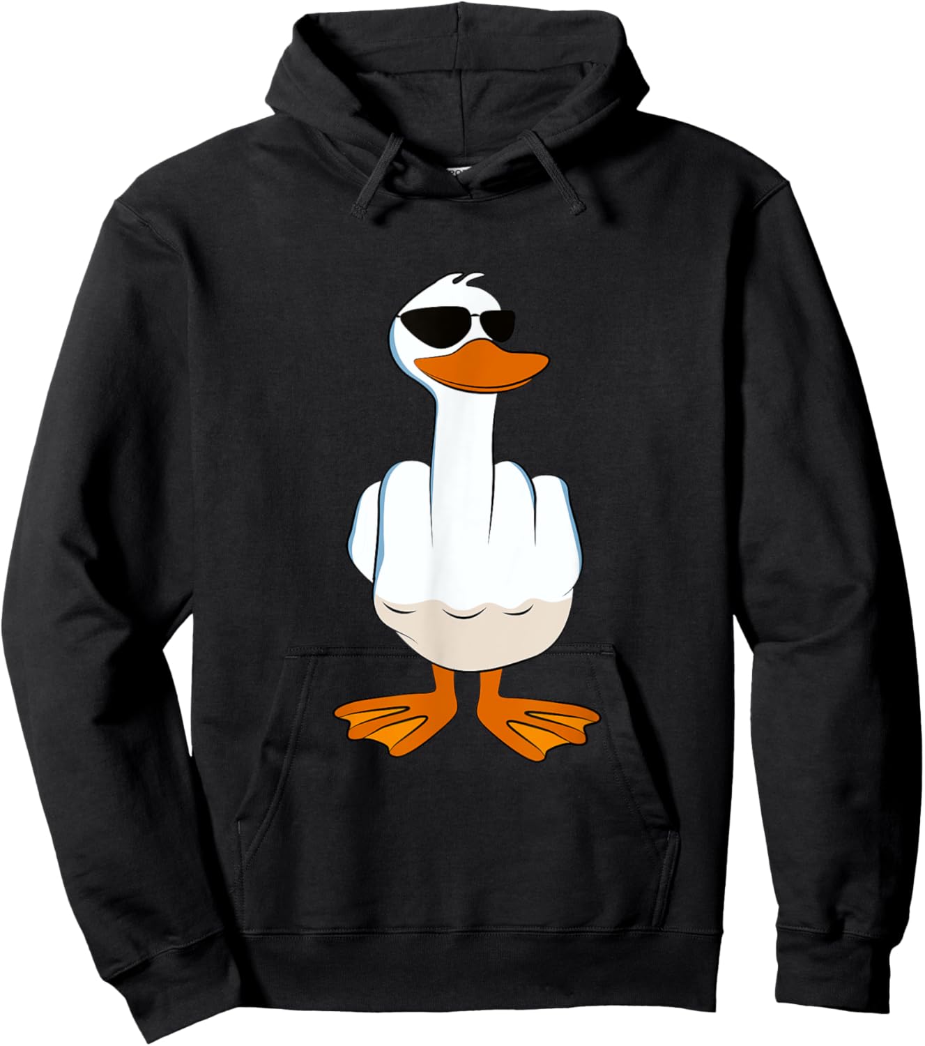 I Don't Give A Duck Funny Middle Finger Offensive Rude Duck Hoodie - Hoodie | Black