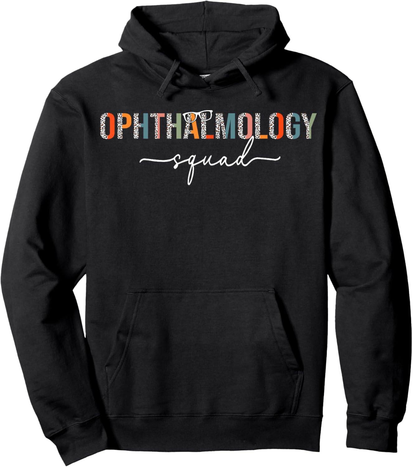 Retro Leopard Ophthalmology Squad Ophthalmologist Eye Doctor Hoodie - Hoodie | Black