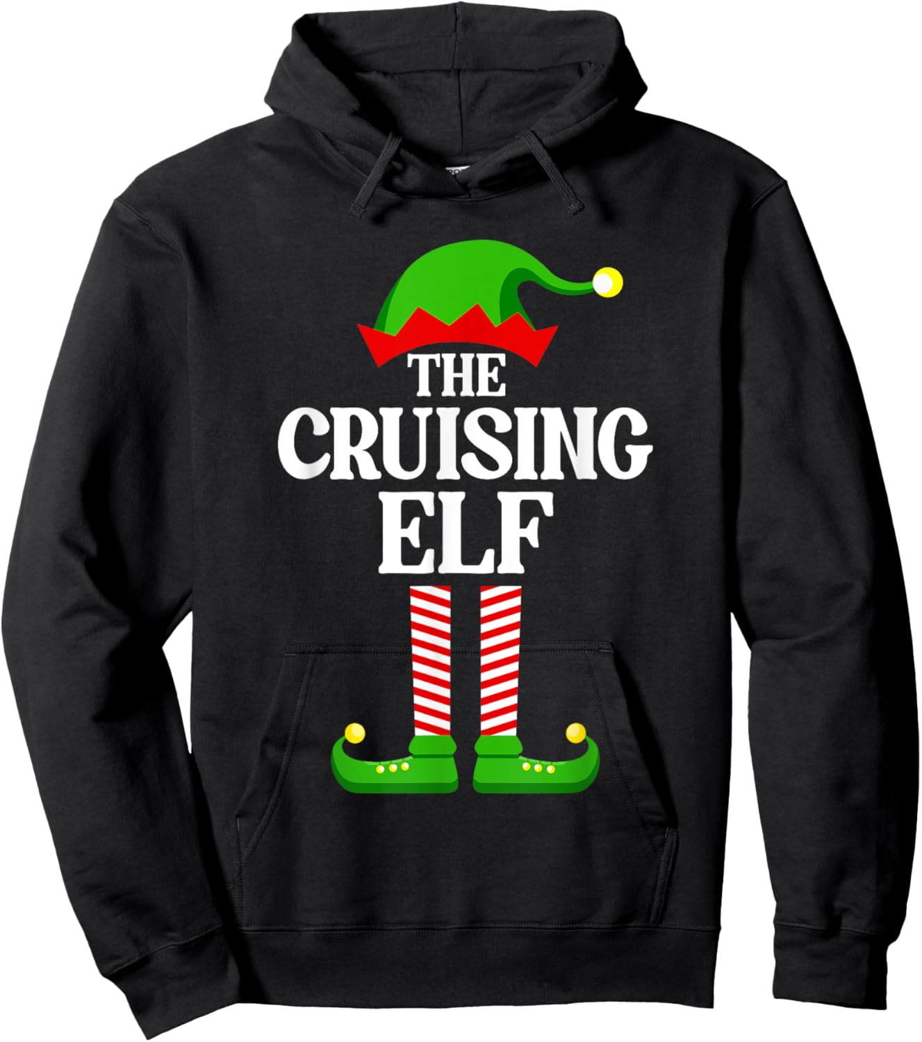 Cruising Elf Family Matching Group Funny Christmas Hoodie - Hoodie | Black